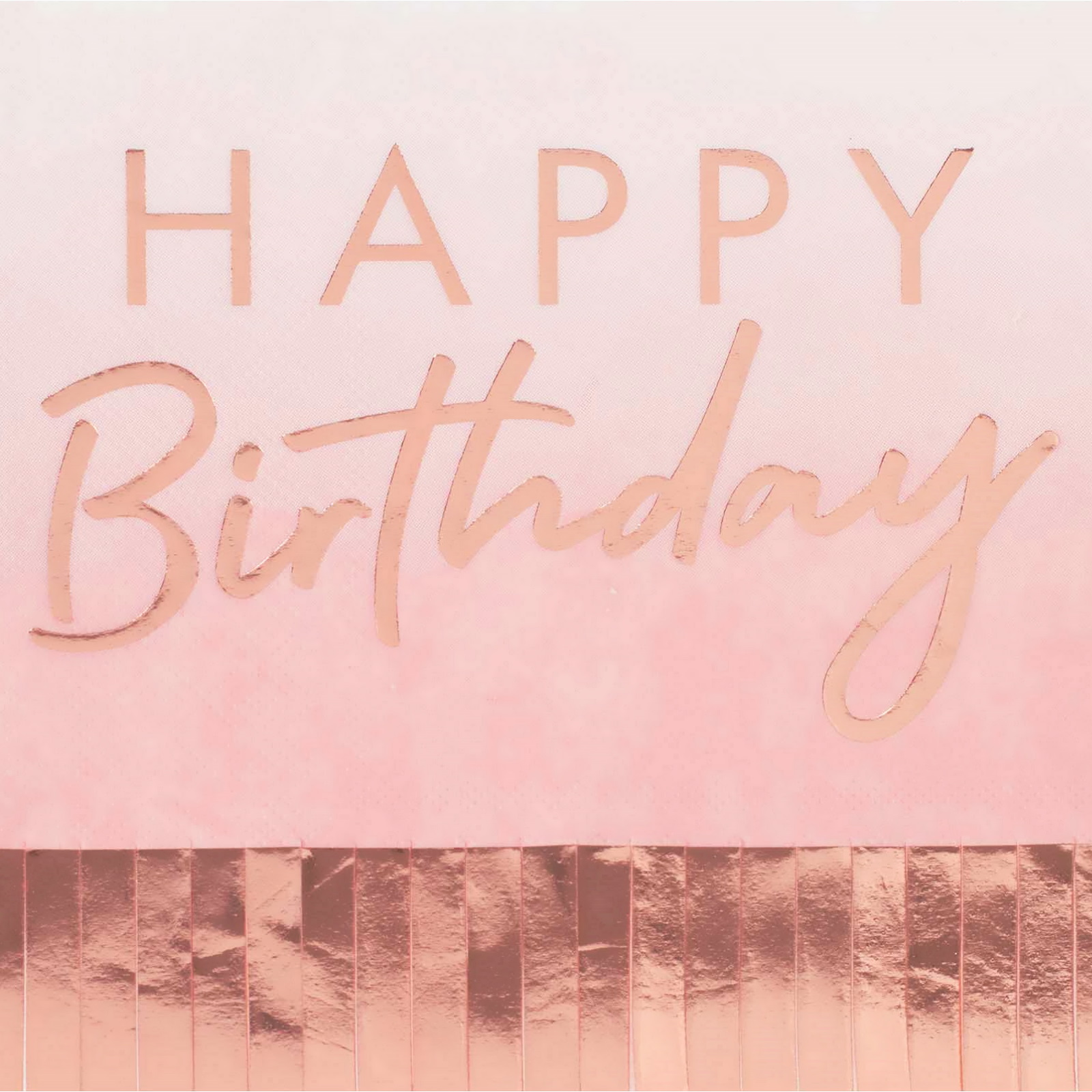 Ginger Ray Mix It Up Rose Gold Happy Birthday Large Napkins / Serviettes (Pack of 16)