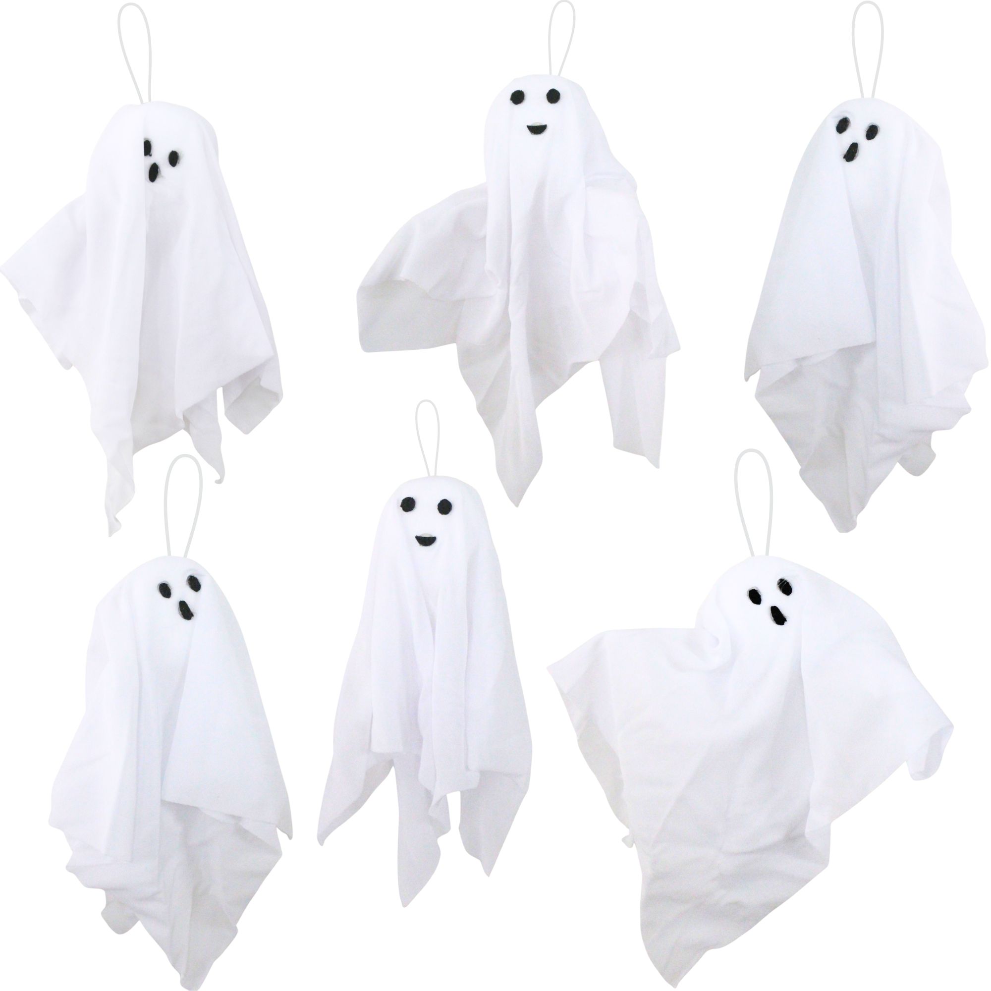 Mini Hanging Ghost Decorations (Pack of 6)