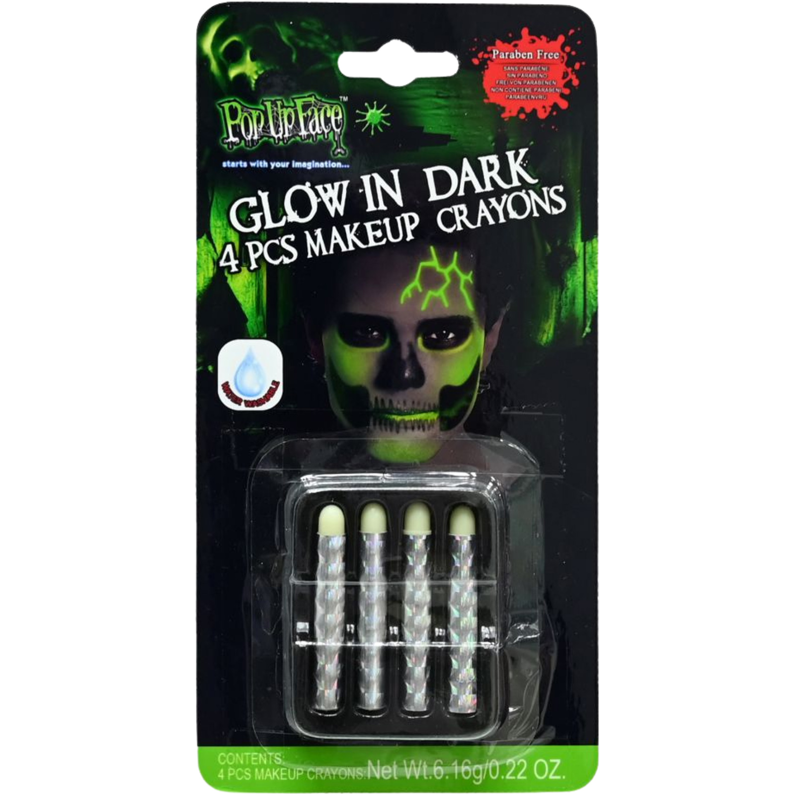 Glow In The Dark Makeup Crayons (Pack of 4)