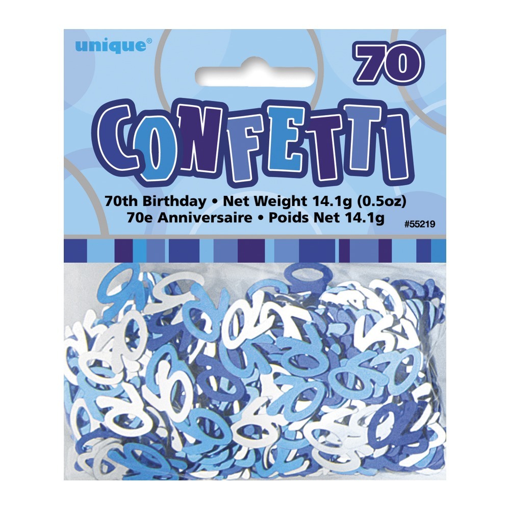 Glitz Blue 70th Birthday Confetti/Table Scatters
