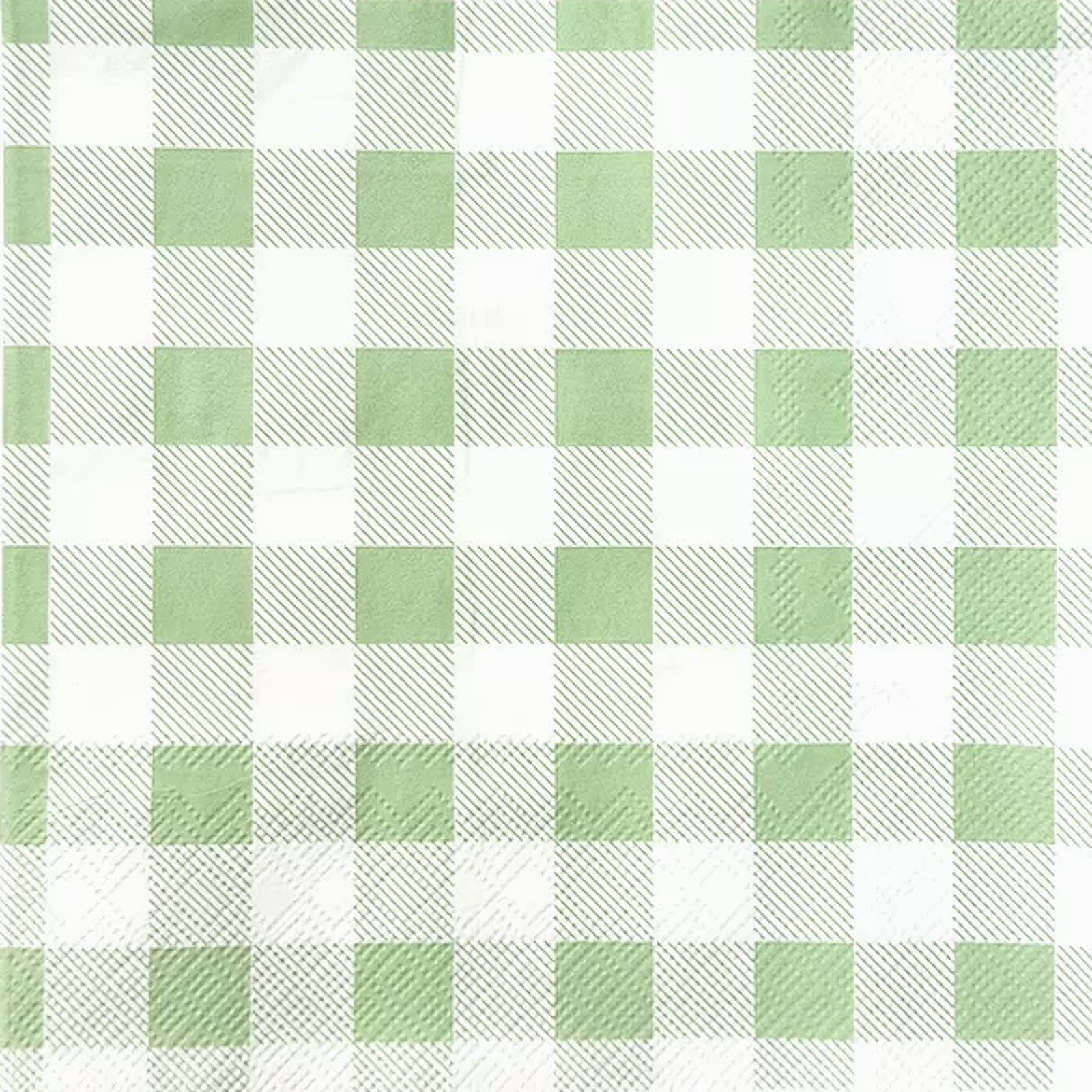 Green Gingham Large Napkins / Serviettes (Pack of 25)