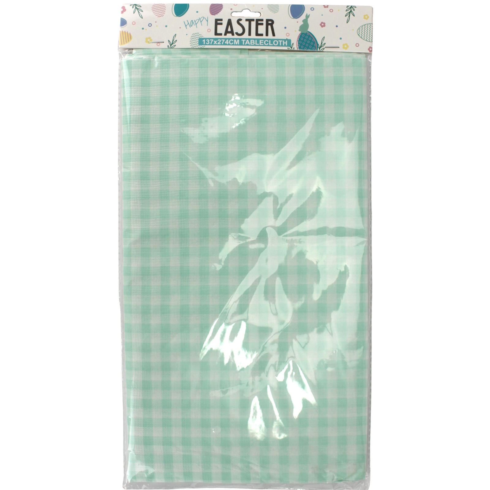 Pastel Mint Green and White Gingham Paper Tablecloth