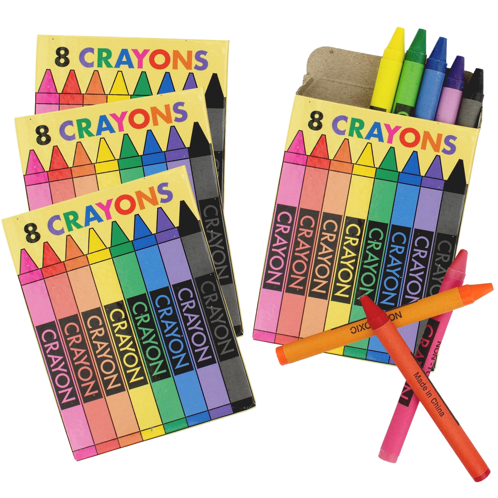 4 Boxes of Mini Crayons (8 Crayons in a Pack)