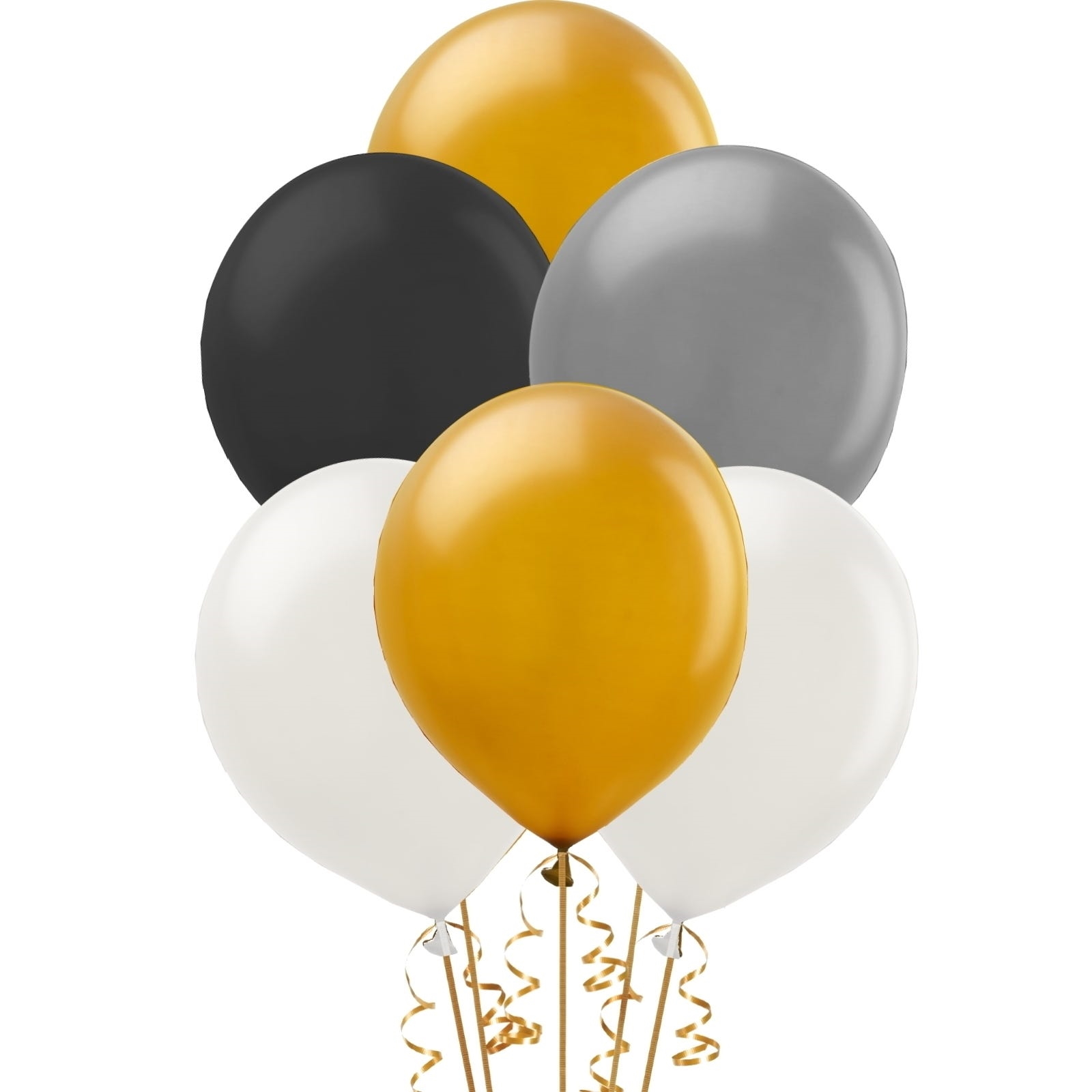 Metallic Black Gold and Silver Balloons (Pack of 100)