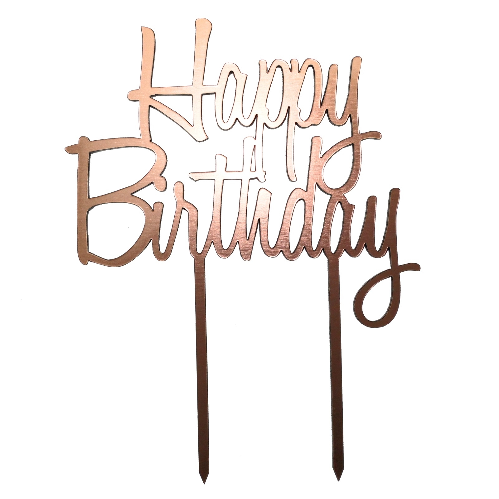 Happy Birthday Rose Gold Cake Topper