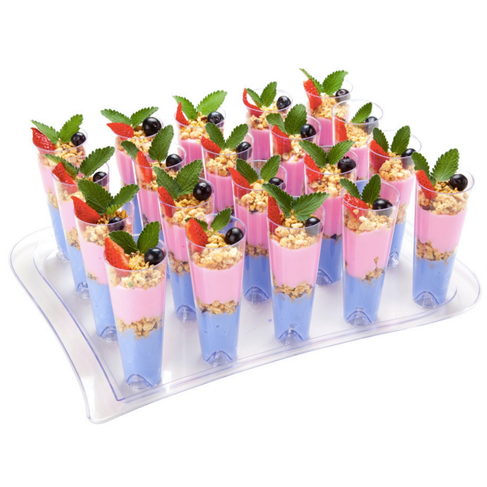 Plastic Dessert Glasses With Tray