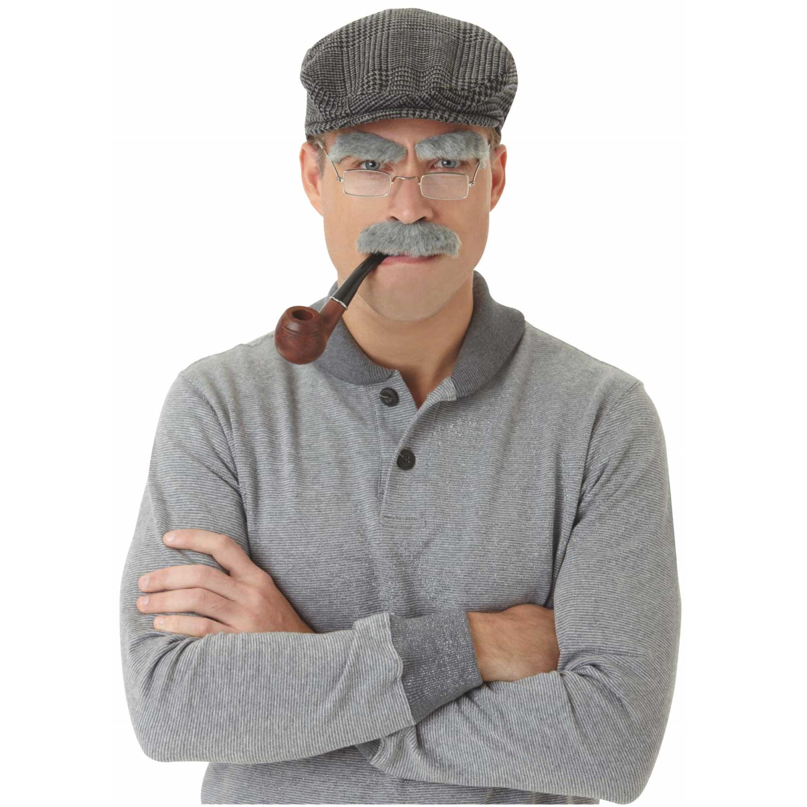 Old Man Grey Eyebrows & Moustache Set