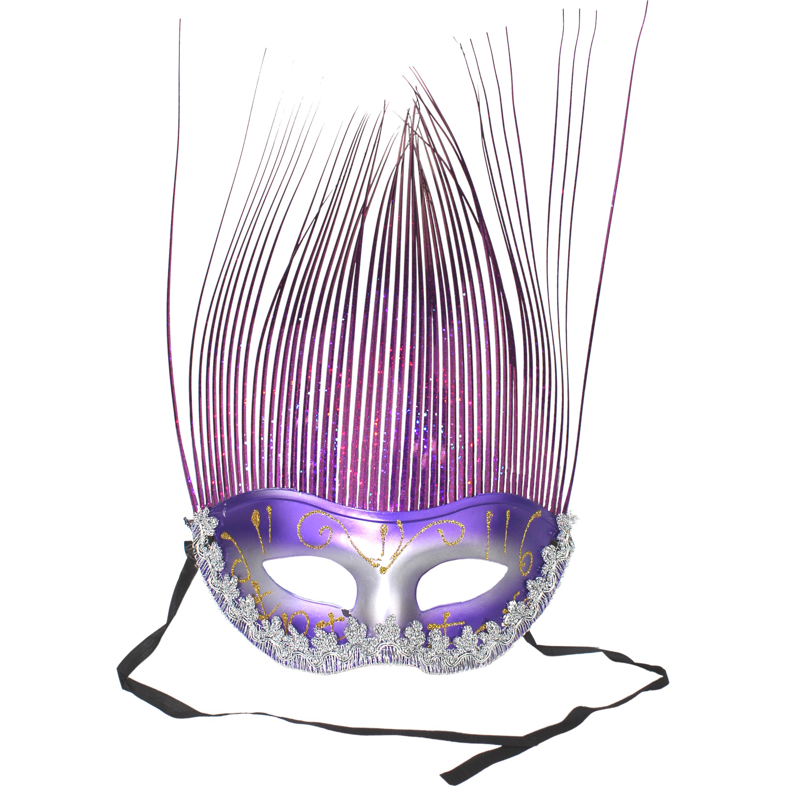 Prismatic Purple Fringed Venetian Masquerade Mask
