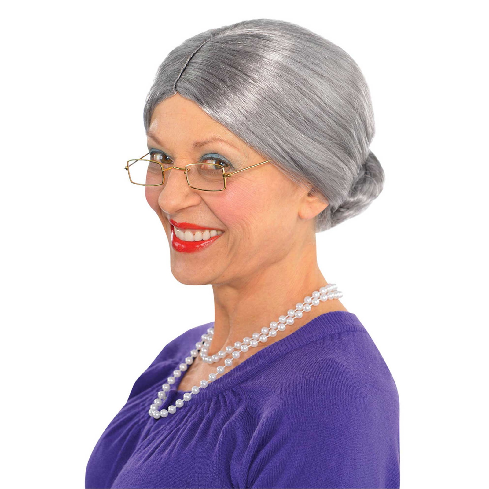 Adults Old Lady Grey Wig