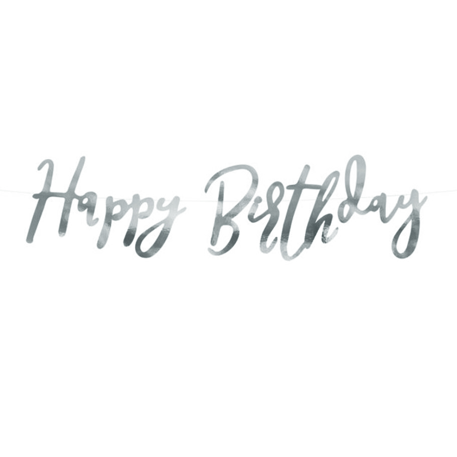 Silver Happy Birthday Letter Banner