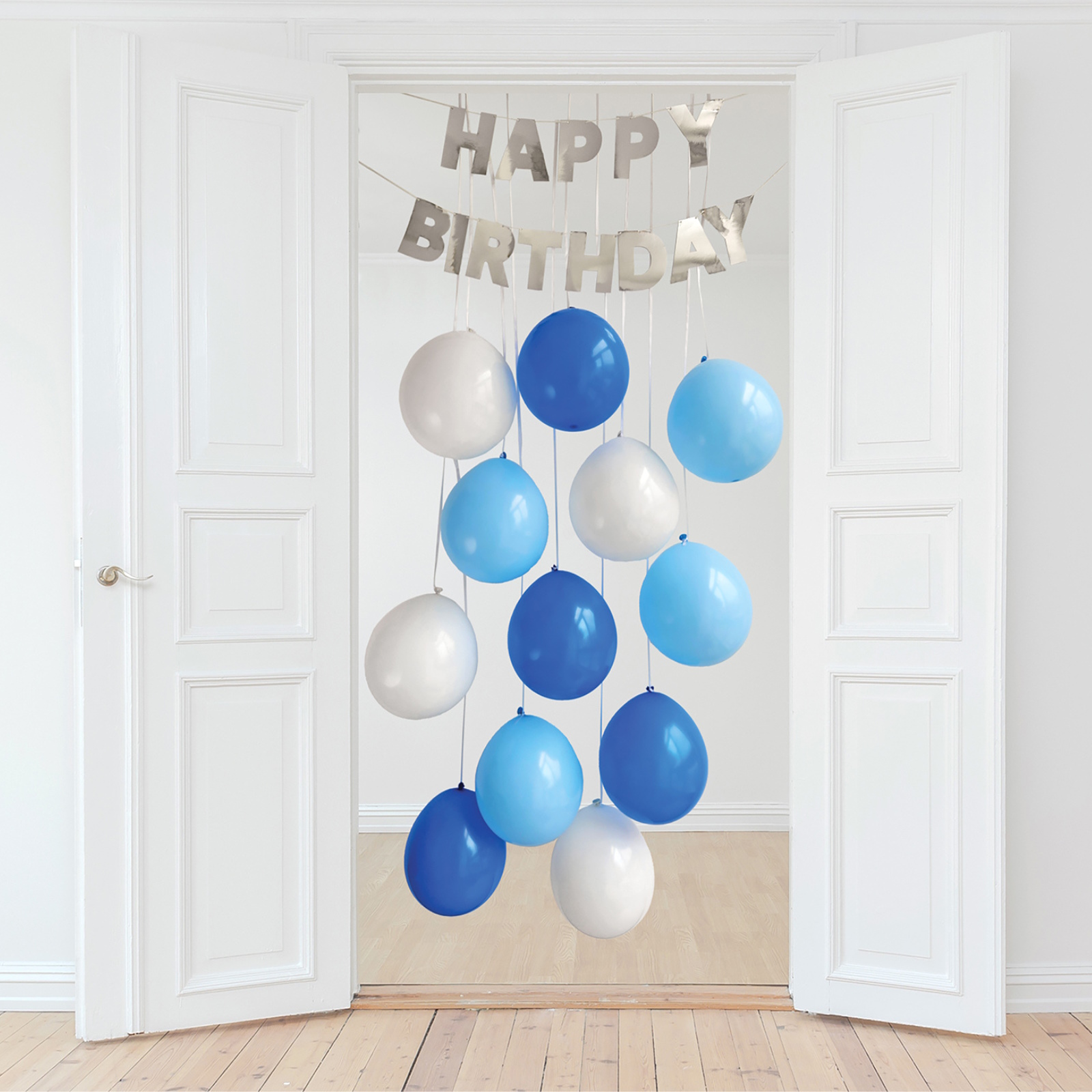 Blue Happy Birthday Balloon Door Kit