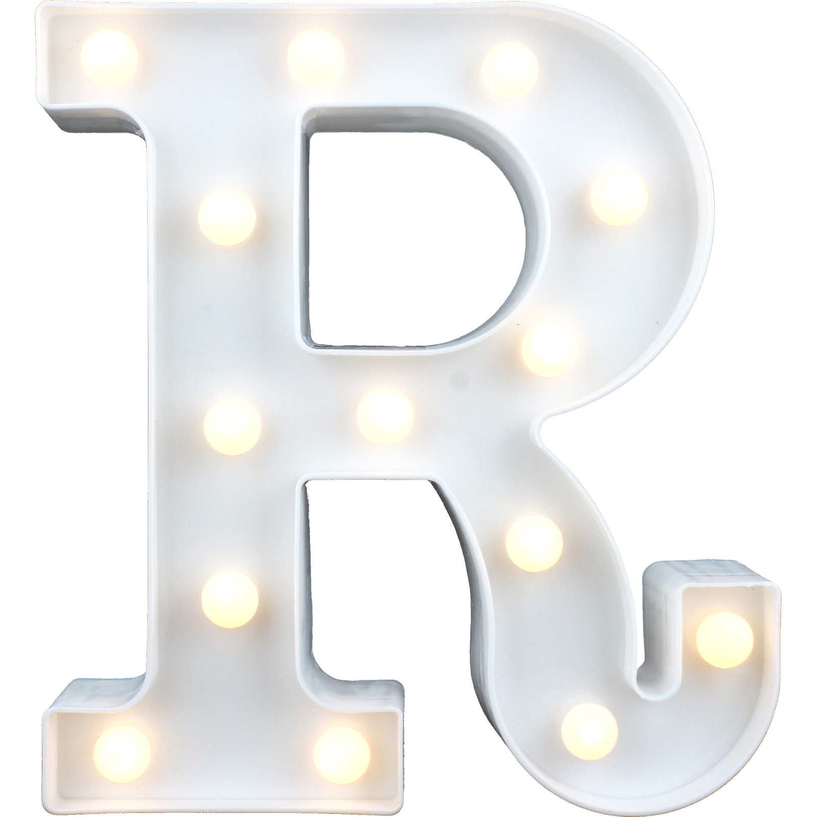 LED Light Up Letter R White