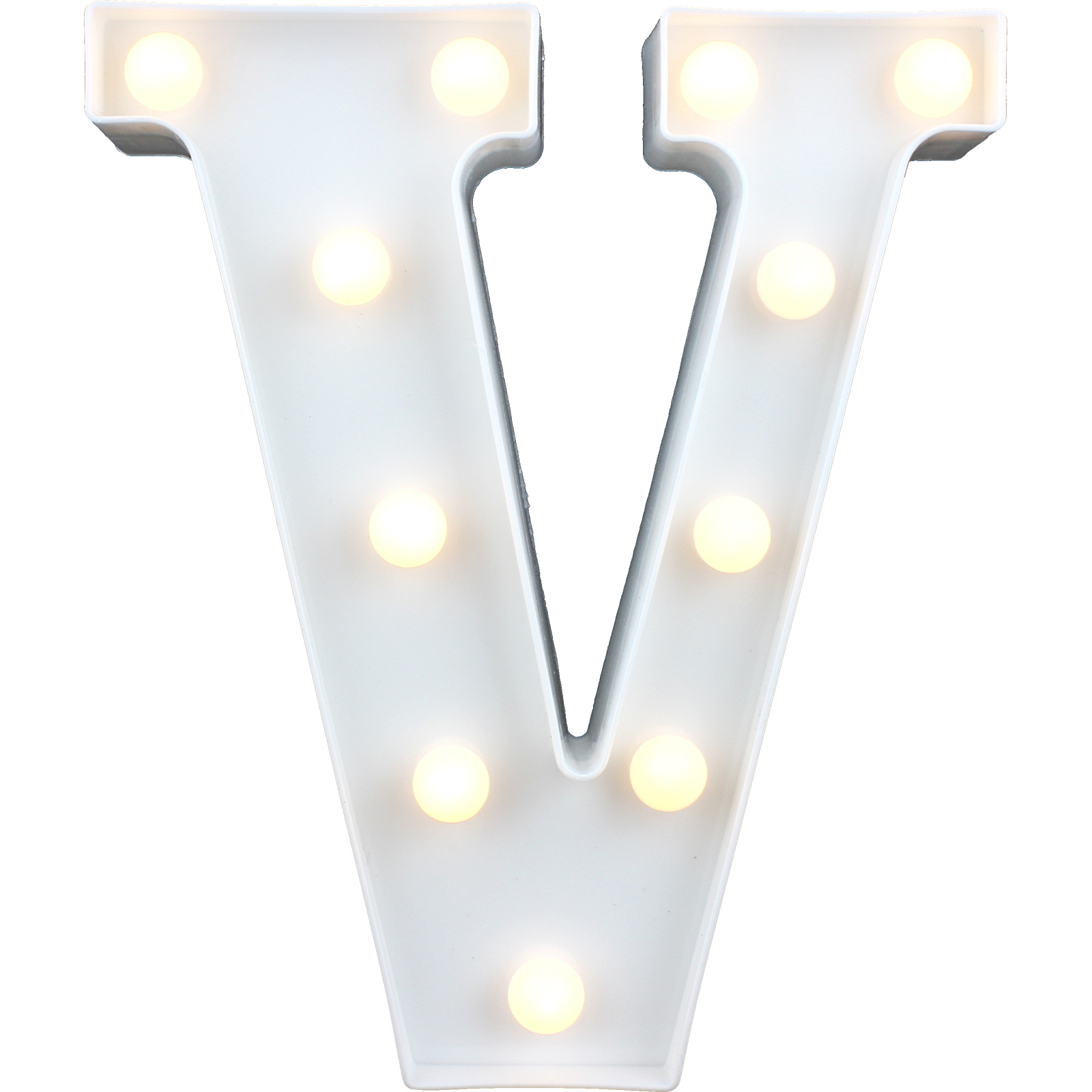 LED Light Up Letter V White