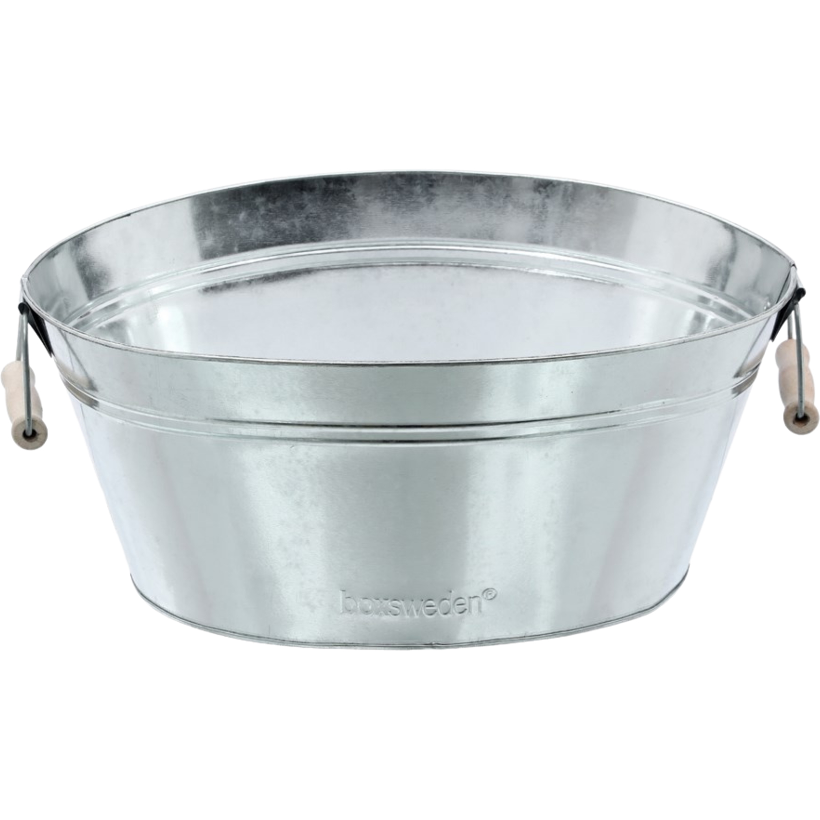 Galvanised Metal Ice Bucket With Wooden Handles 12L