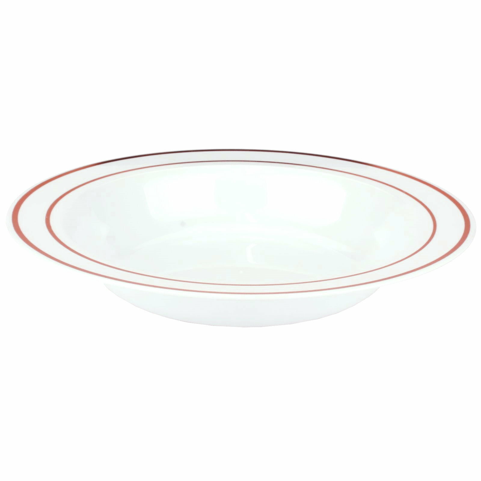 Rose Gold Dual Trim Plastic Bowls (Pack of 6)
