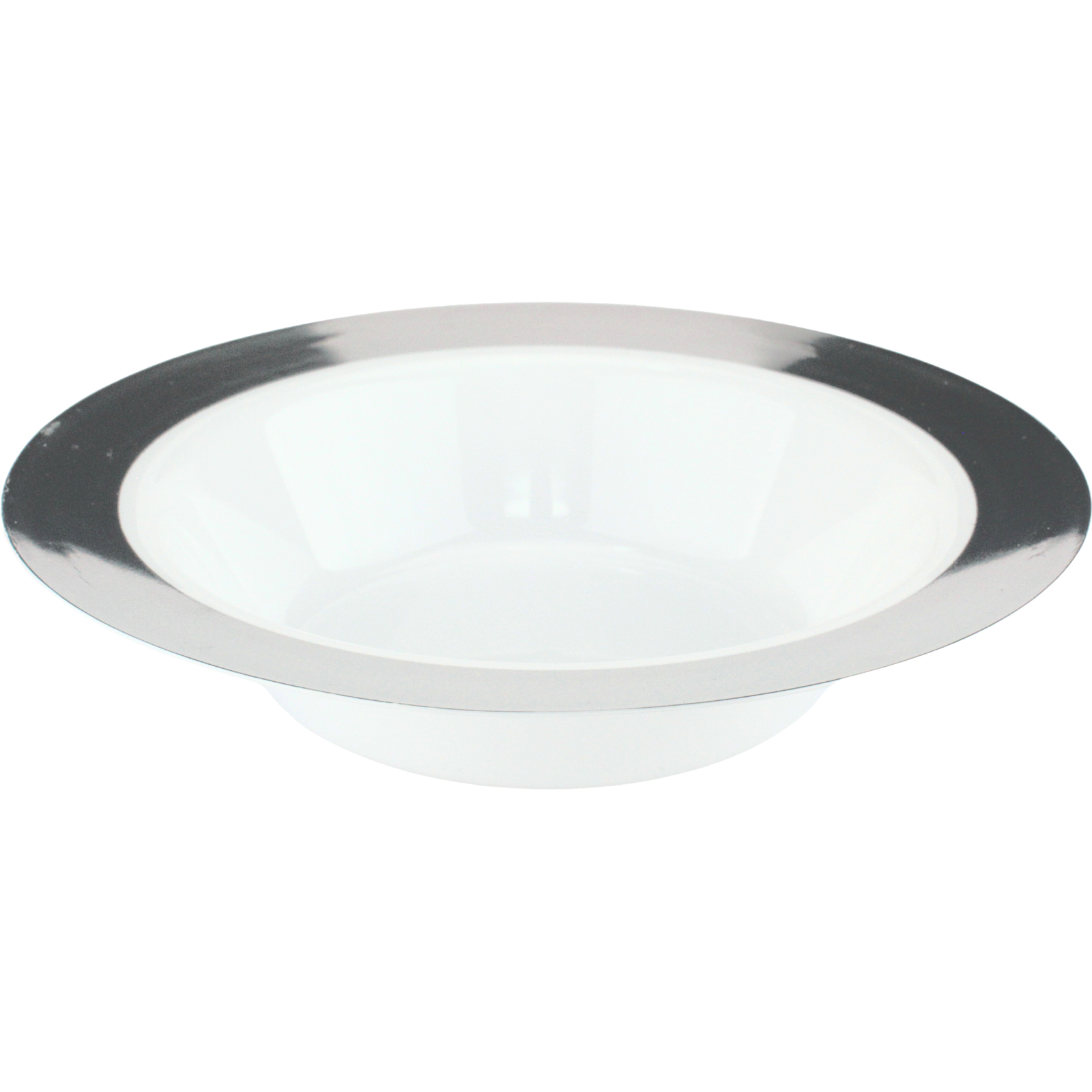 Silver Trim Small Plastic Bowls (Pack of 6)