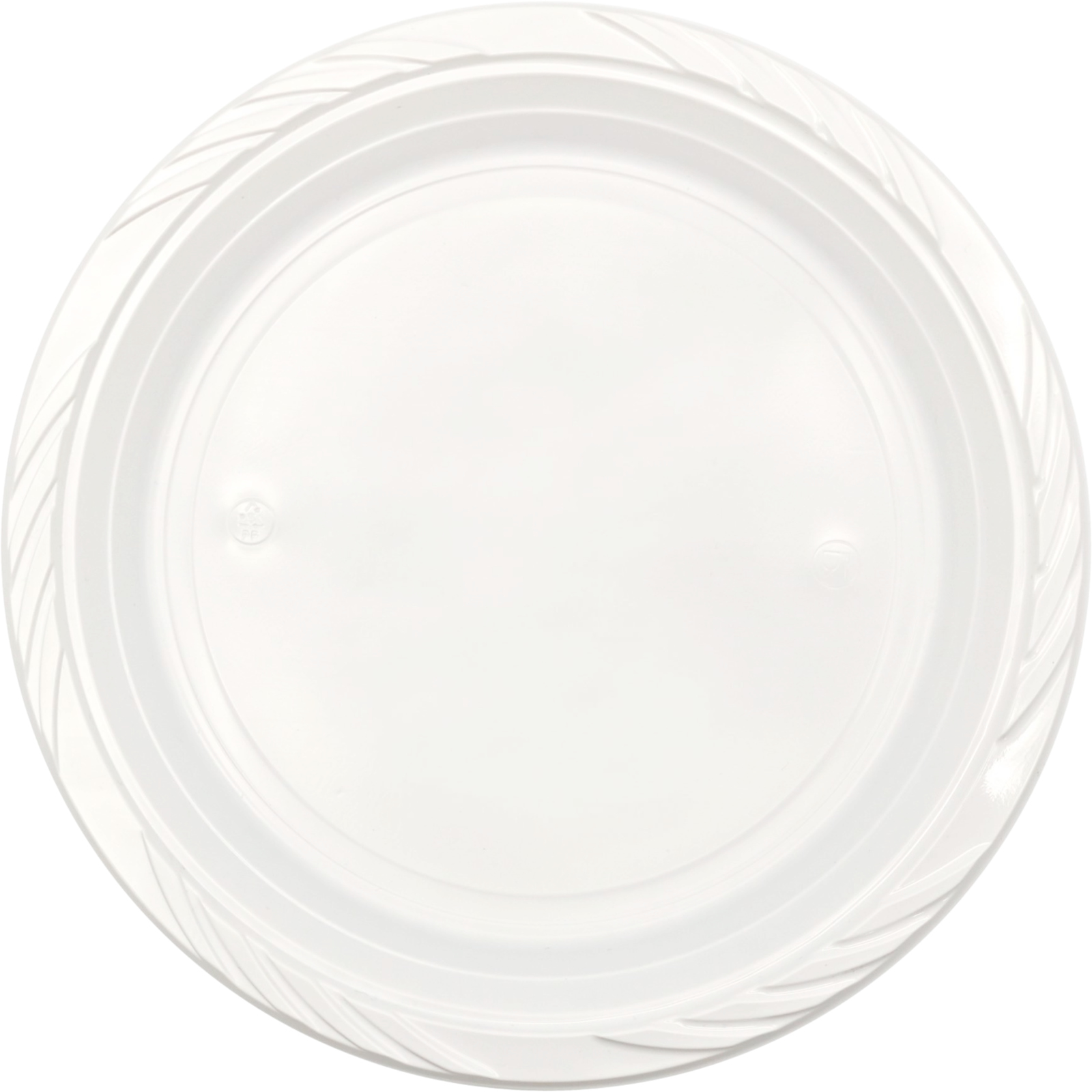 Everyday Living Reusable White Plastic Dinner Plates (Bulk Pack of 50) 