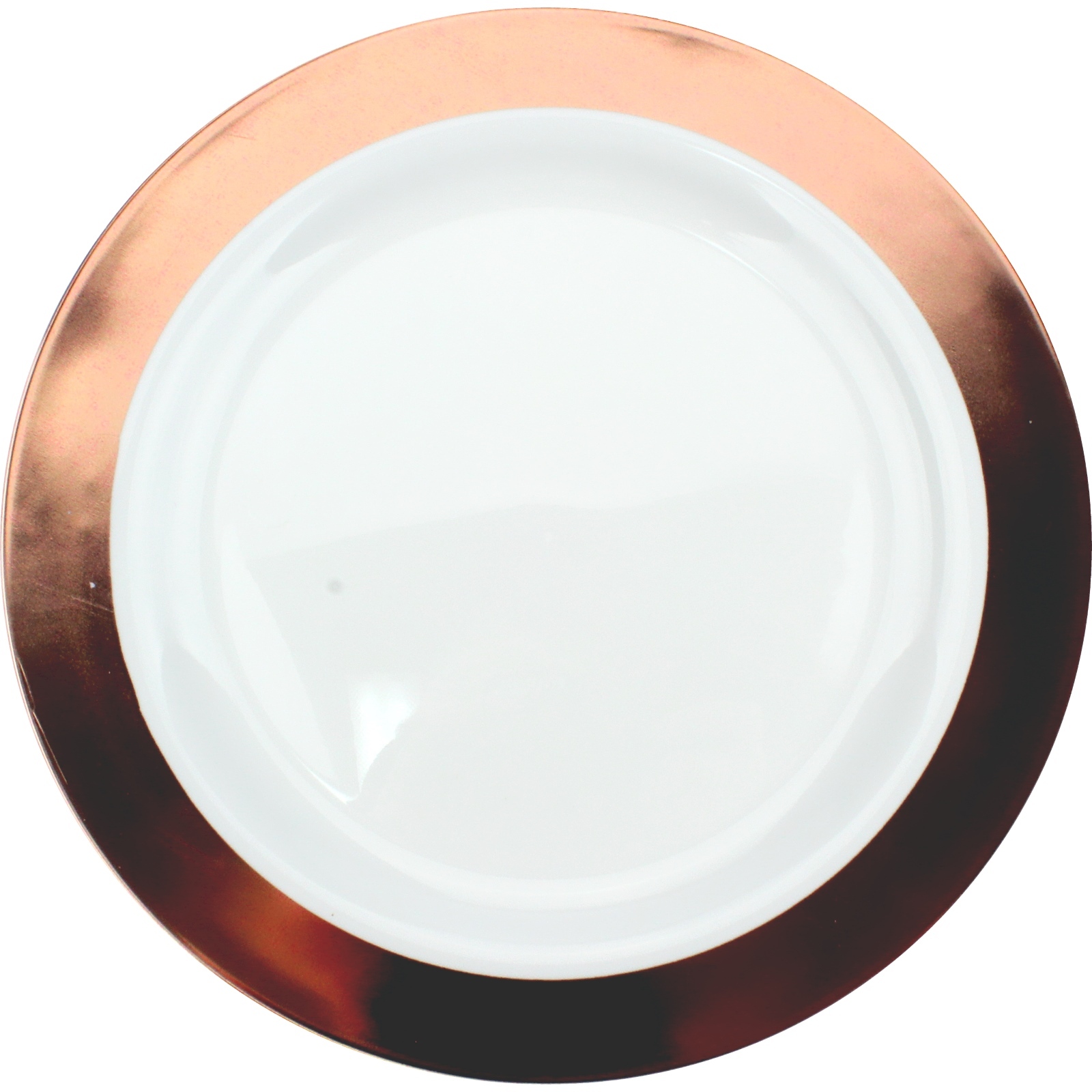 Rose Gold Trim 22cm Plastic Plates (Pack of 6)