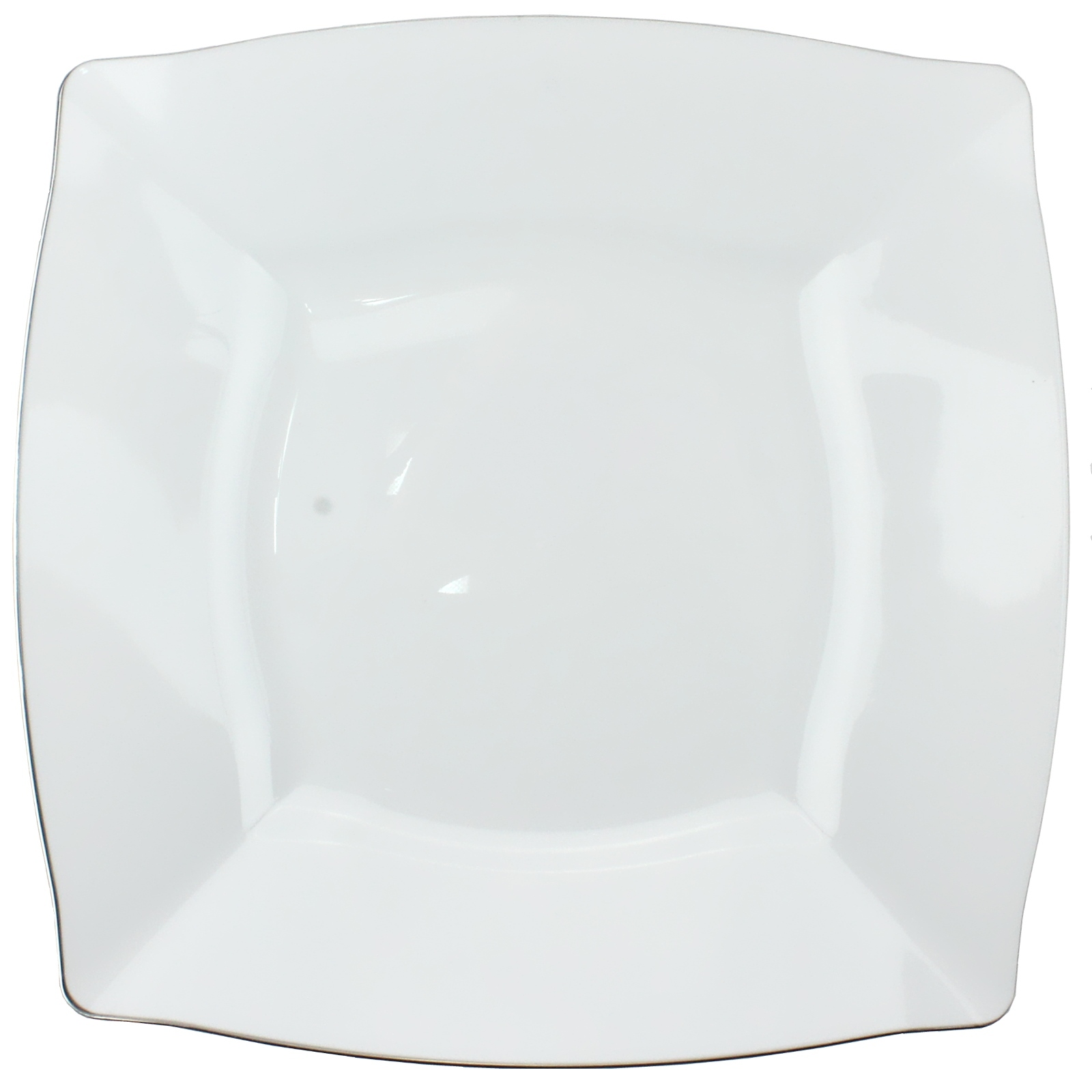 Silver Trim Square Large Plastic Plates (Pack of 6)