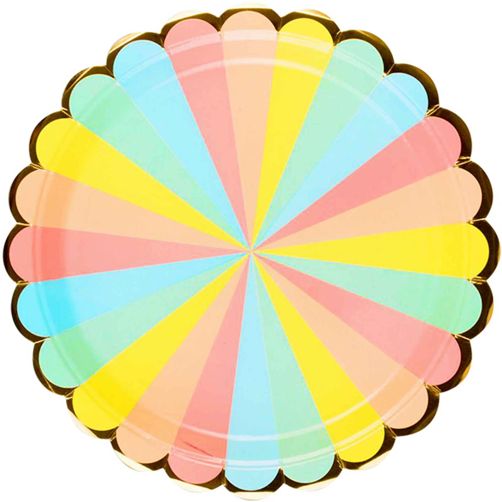 Pastel Rainbow Candy Stripe Large Paper Plates (Pack of 8)
