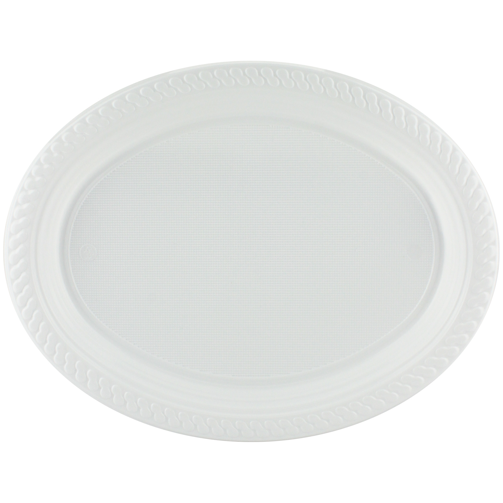 Everyday Living Reusable White Plastic Oval Plates (Pack of 25)  