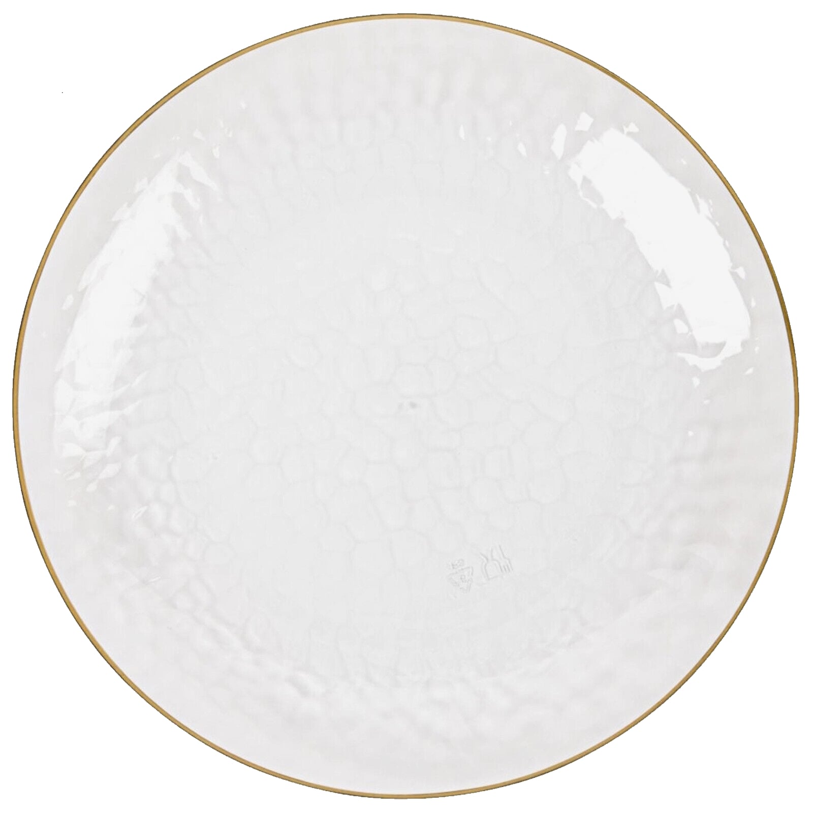 Clear Dimple With Gold Trim Plastic Plates 23cm (Pack of 10)