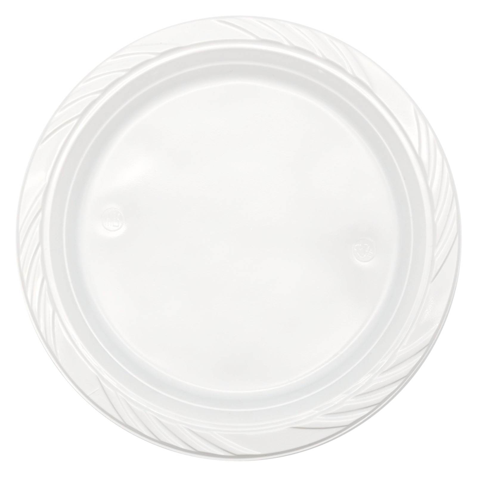 Everyday Living Reusable White Plastic Lunch Plates 22cm (Bulk Pack of 50) 