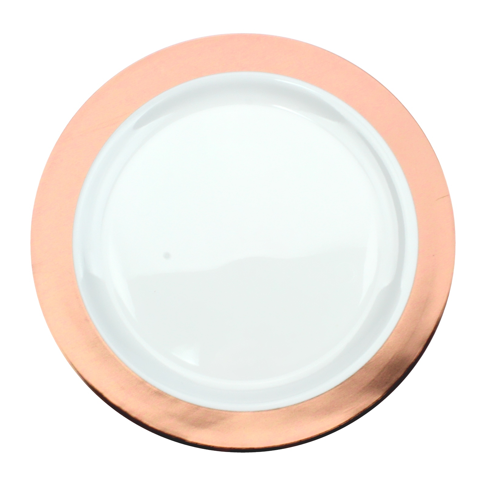 Rose Gold Trim 19cm Plastic Plates (Pack of 6)