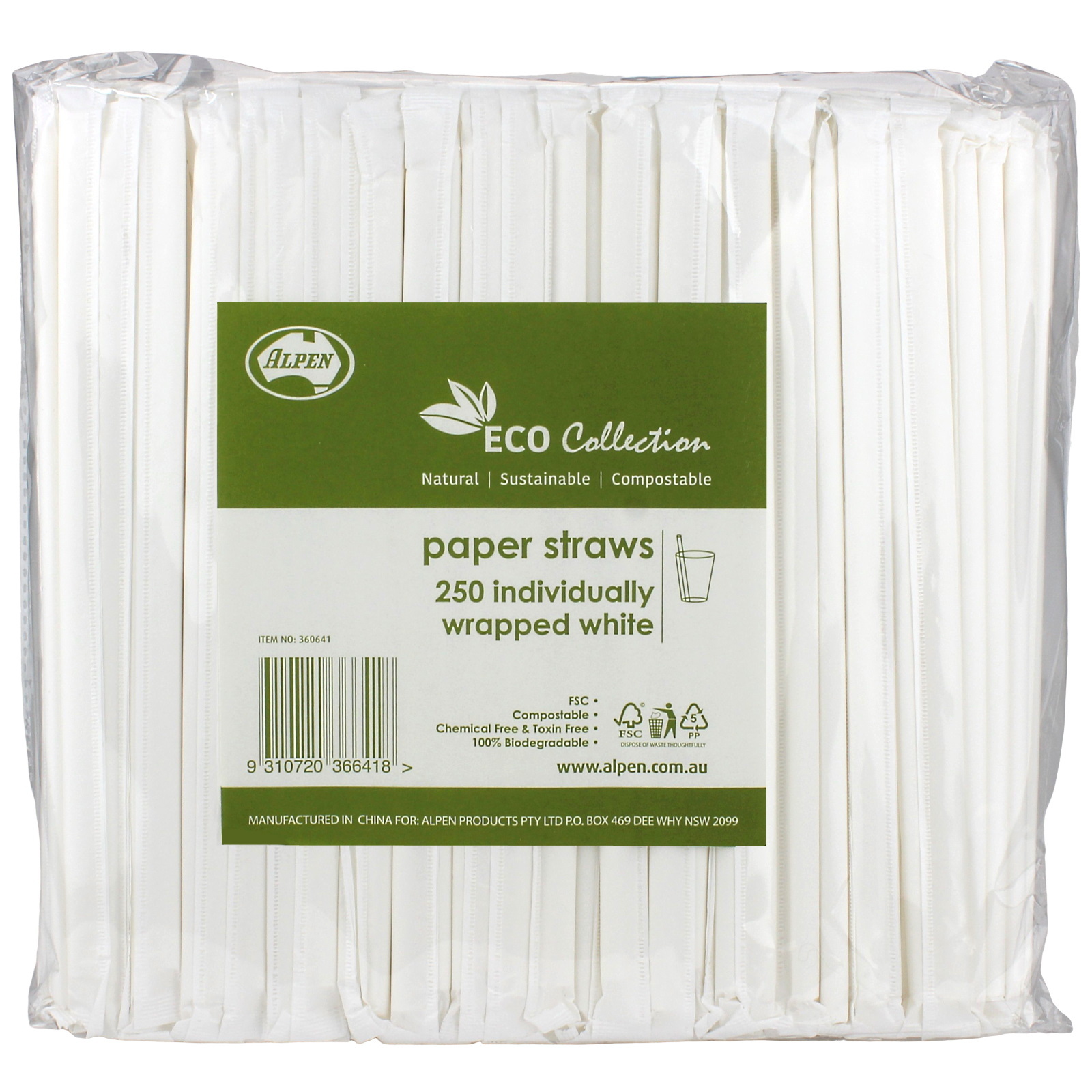 Wrapped White Paper Eco Straws (Bulk Pack of 250)