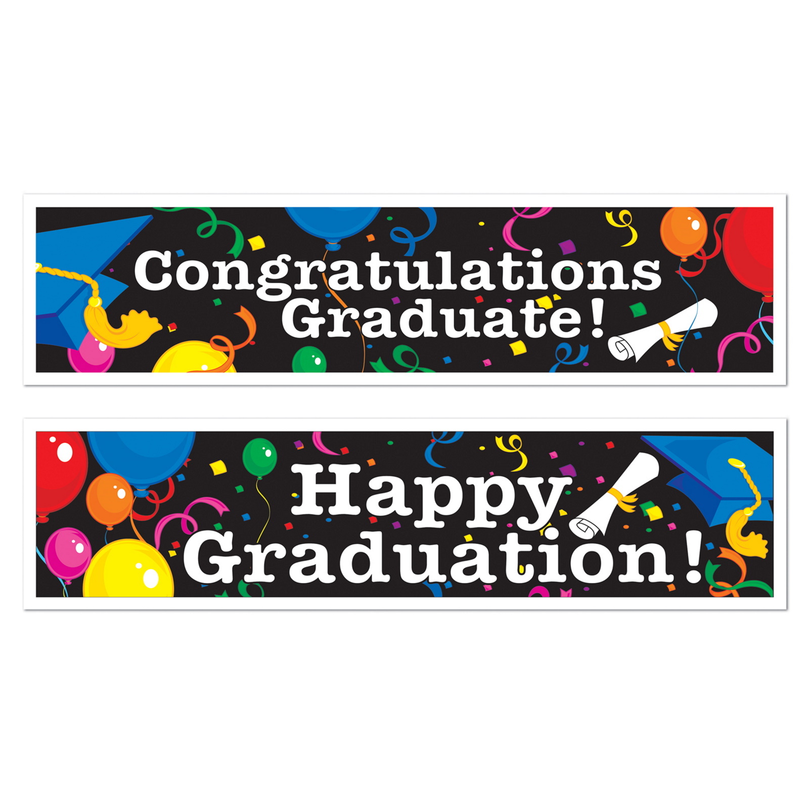 Graduation Plastic Party Banners (Set of 2)