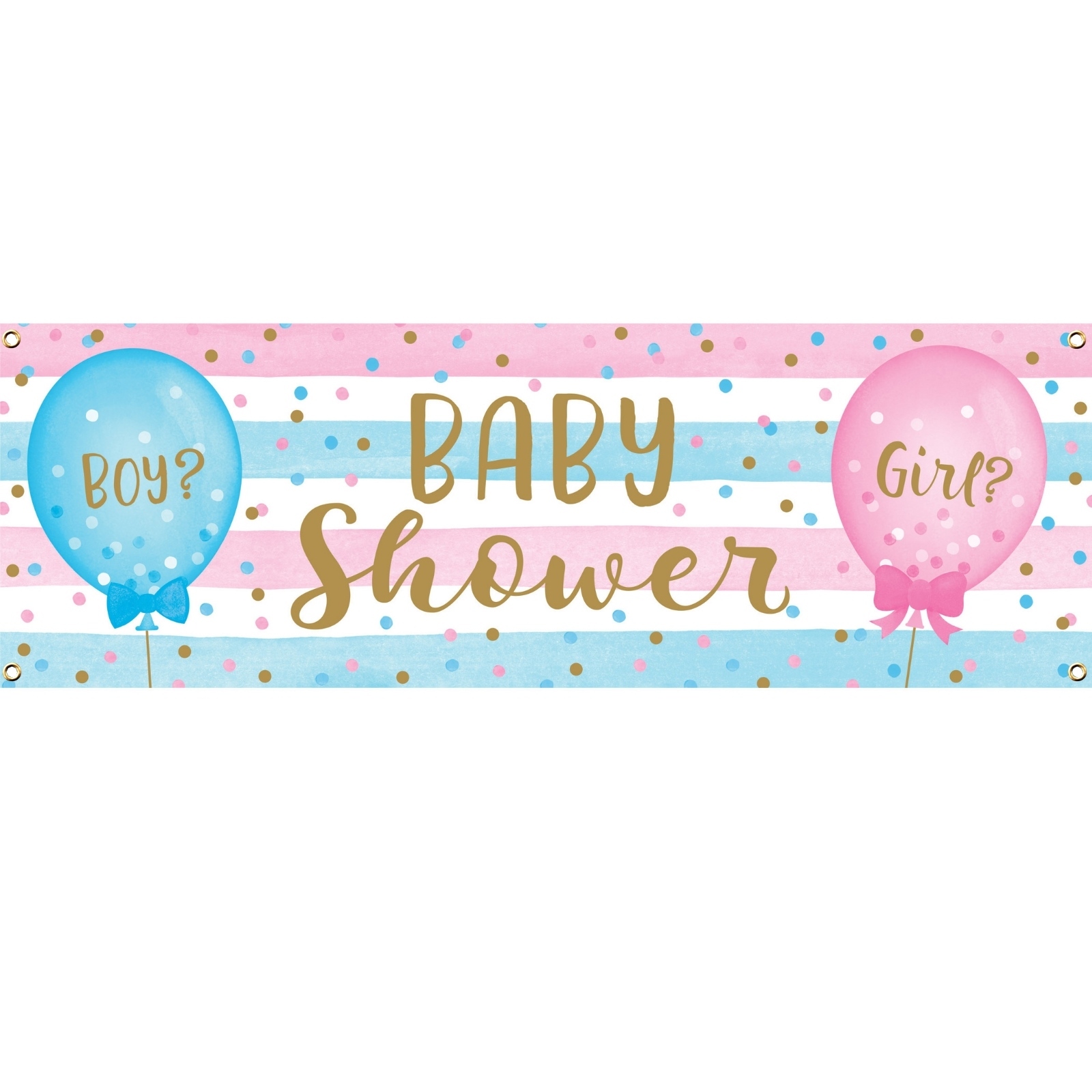 Gender Reveal Balloons Plastic Party Banner