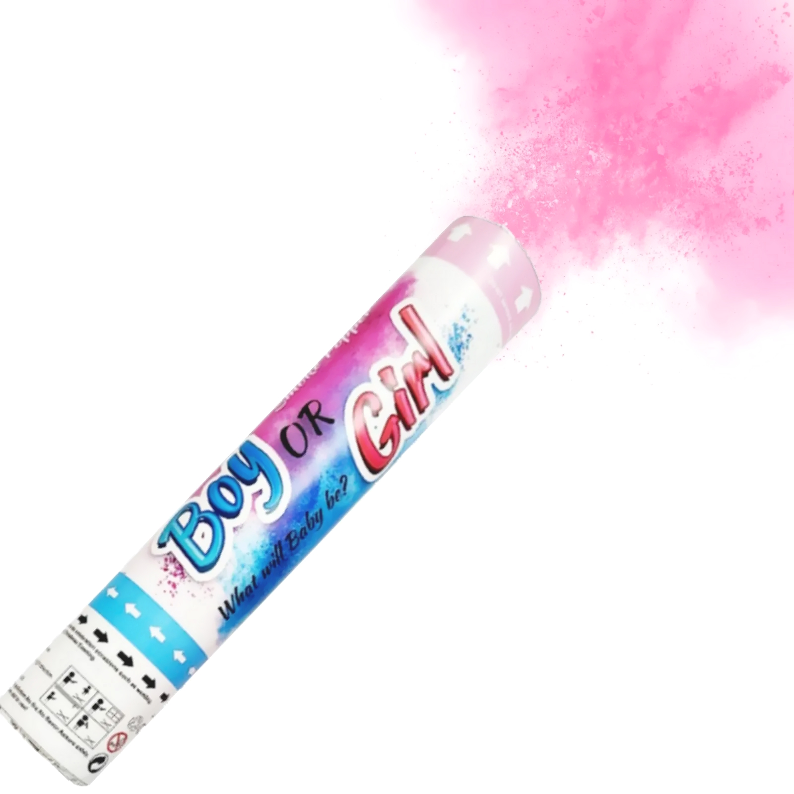 Gender Reveal Pink Powder Twist Popper
