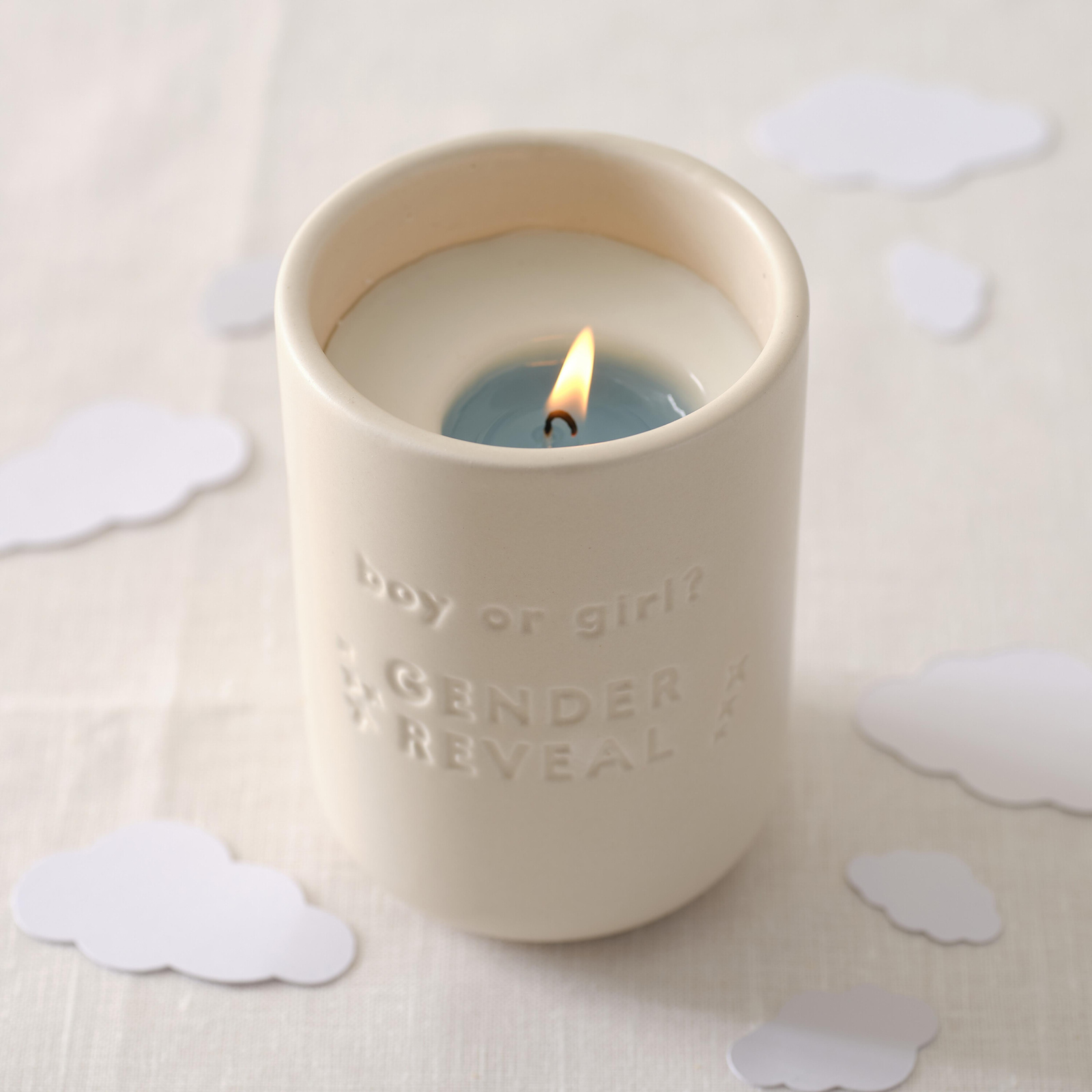 Ginger Ray Baby Blue Gender Reveal Unscented Candle