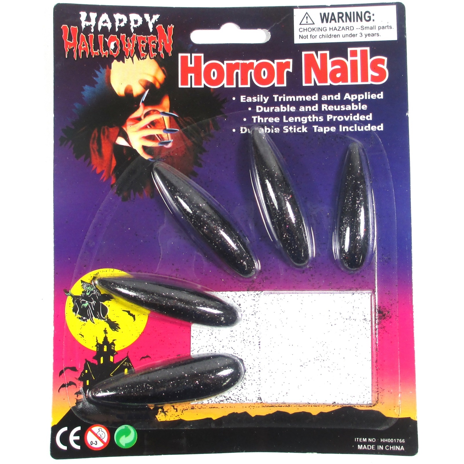 Horror Witches Fingernails Black