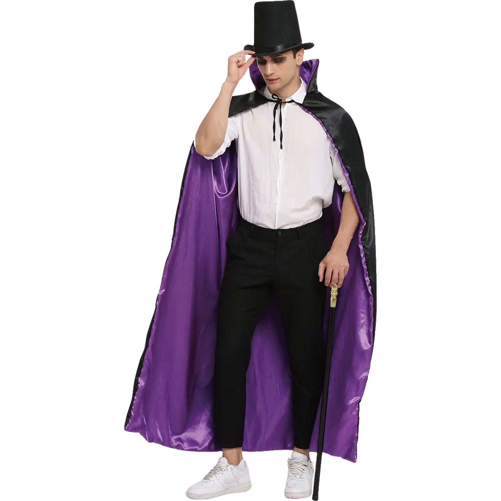 Adult Black and Purple Vampire Cape 