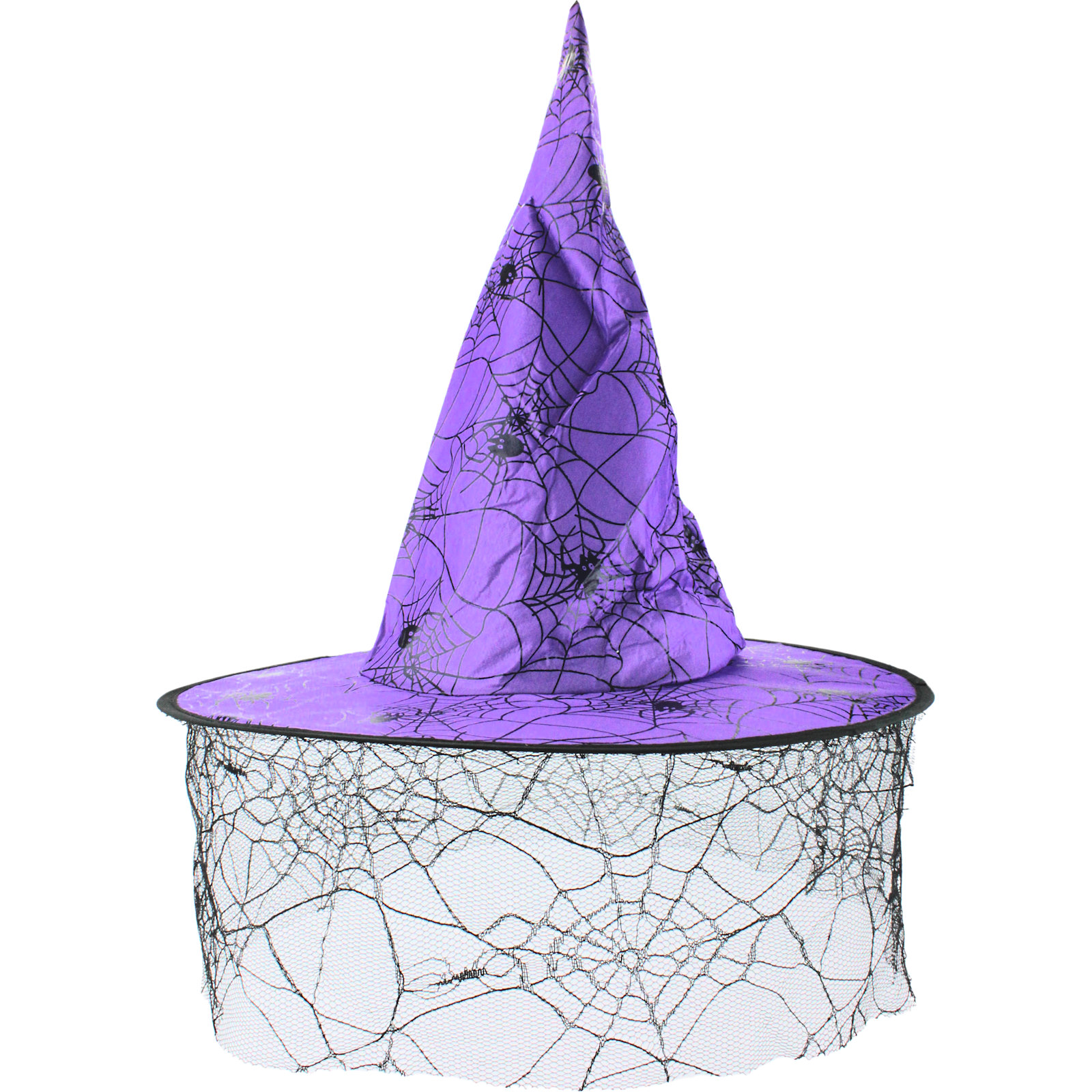 Kids Purple Cobweb Witches Hat