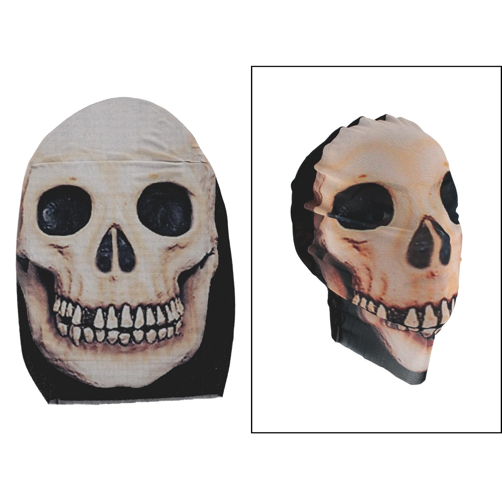 Adults Halloween Stretchy Skull Print Mask 