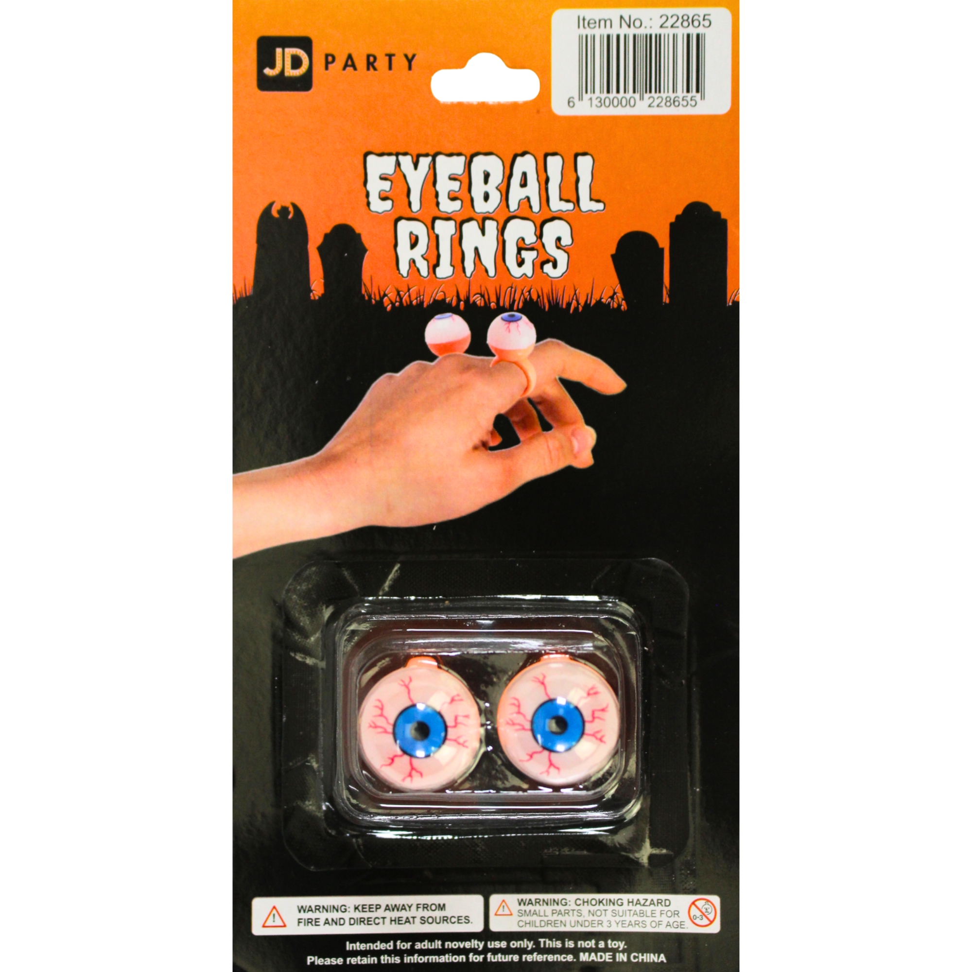 Eyeball Finger Rings (Pack of 2)