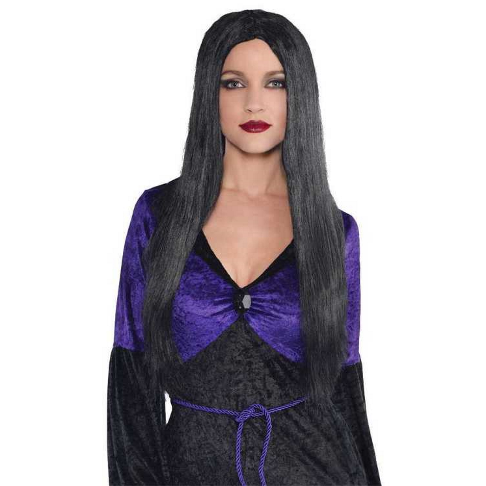 Adult Natural Look Long Black Wig