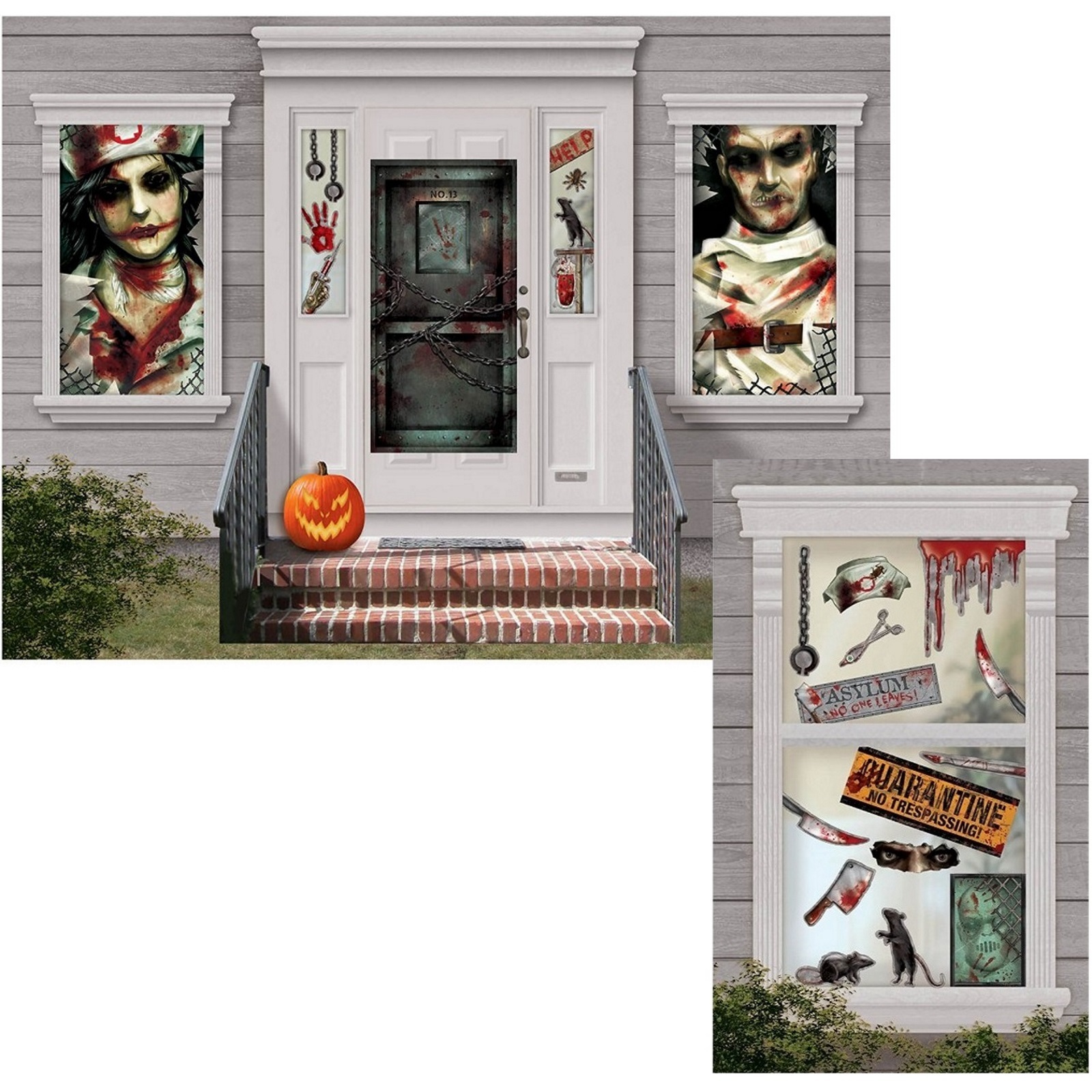 Halloween Asylum Scene Setter Decoration Kit