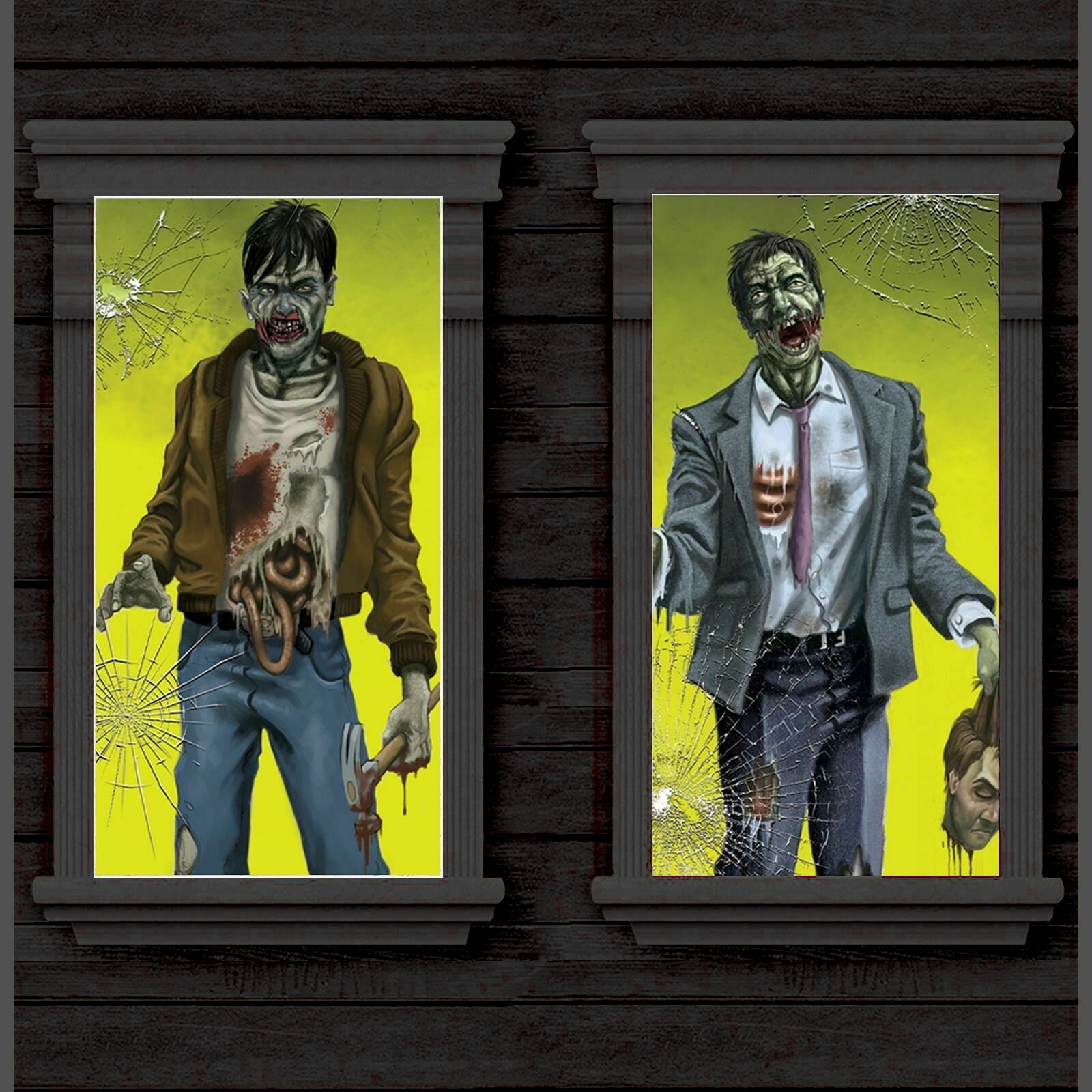 Zombie Window Decorations (Pack of 2)