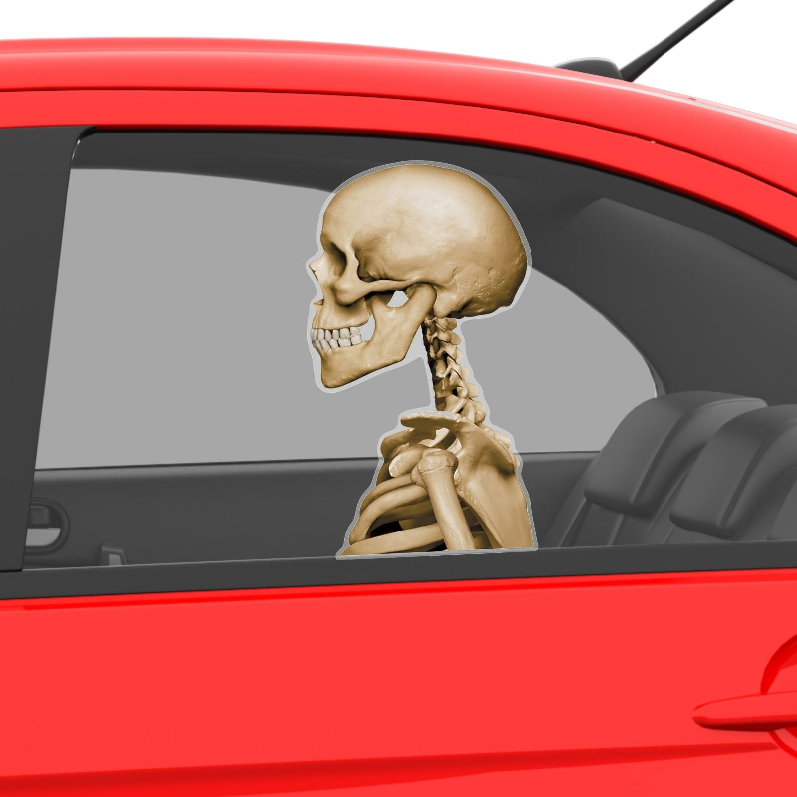 Skeleton Backseat Driver Window Cling 