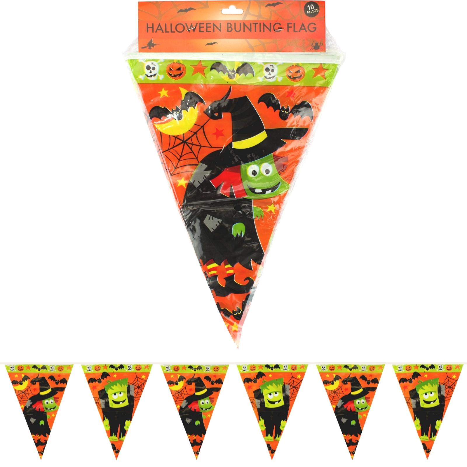 Frankenstein & Witch Plastic Flag Banner 2.5m