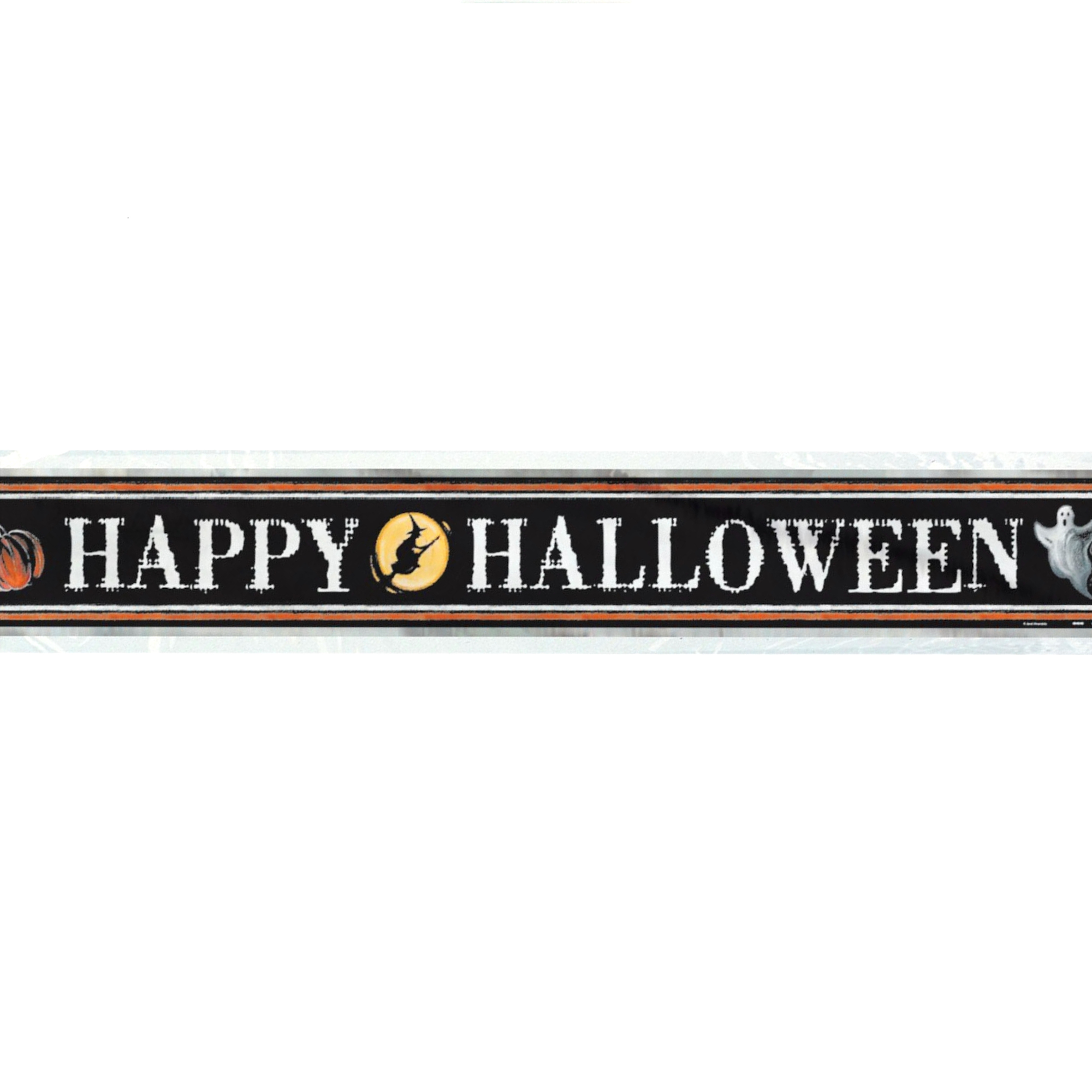 Happy Ghostly Halloween Foil Banner 3.65m 