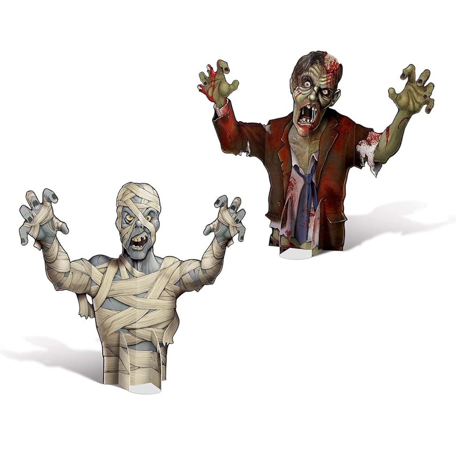 Mummy and Zombie 3D Centrepiece Decorations (Pack of 2)