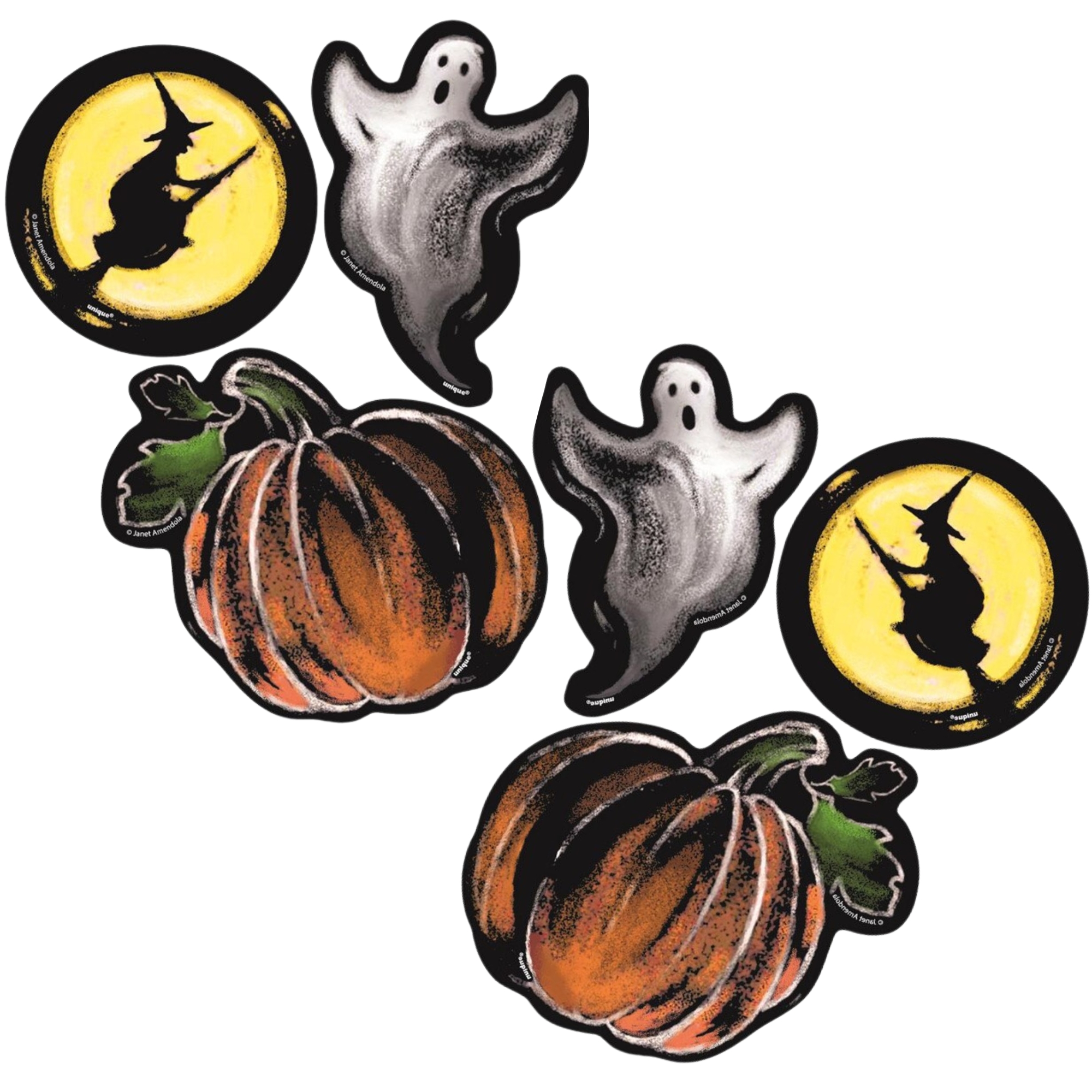 Ghostly Halloween Mini Cutout Wall Decorations (Pack of 6)  