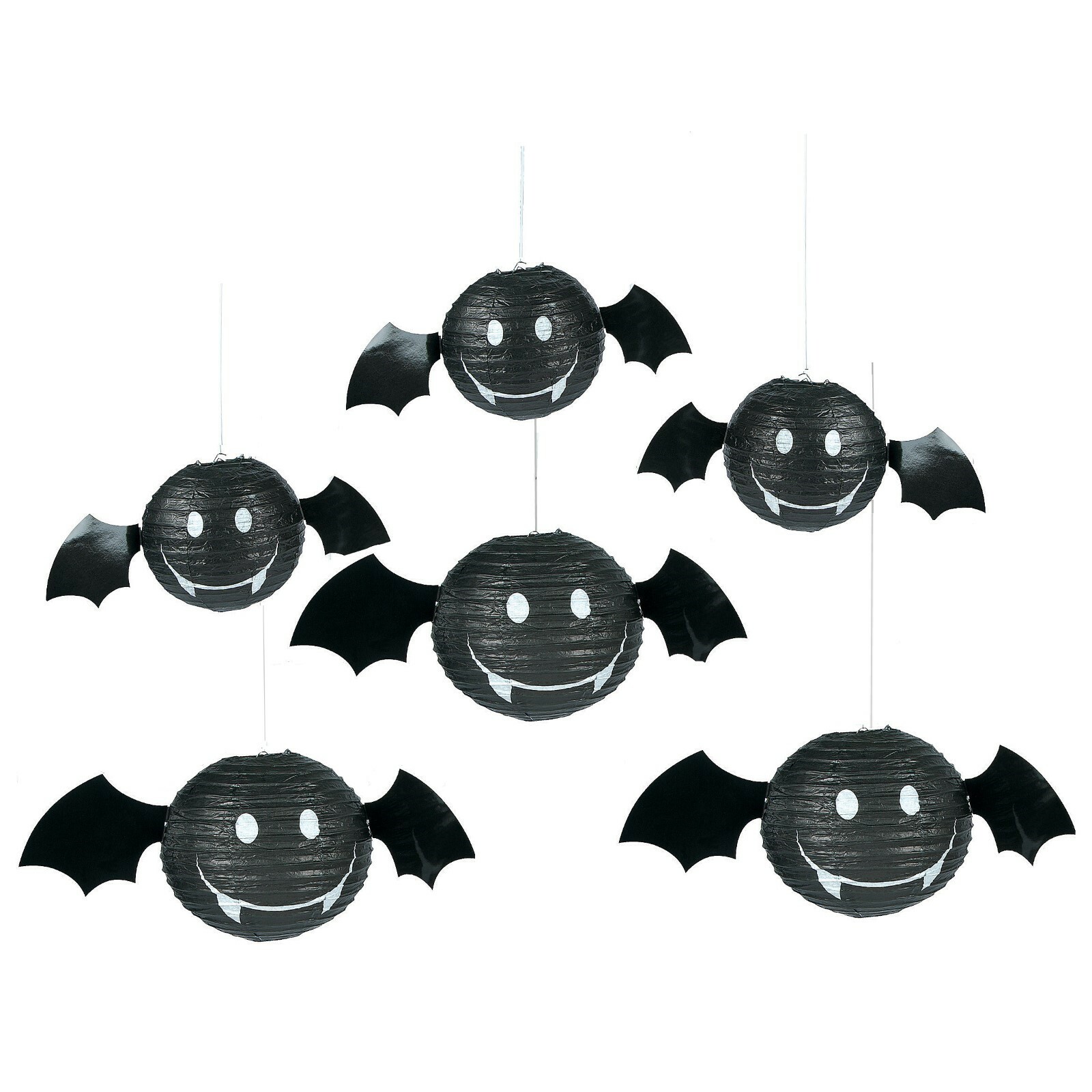 Halloween Paper Bat Lanterns (Pack of 6)
