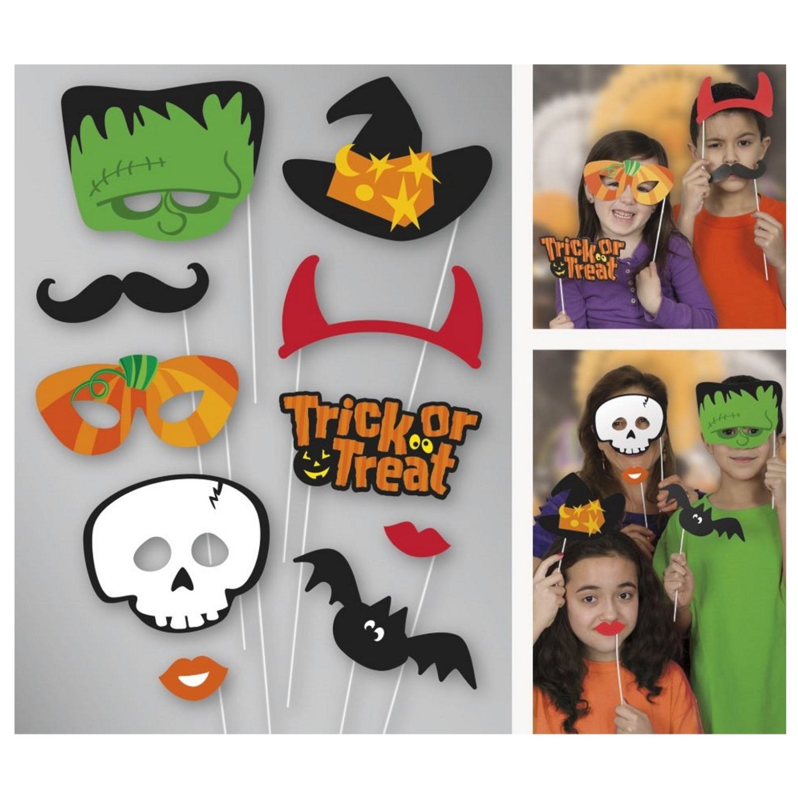 Halloween Photo Booth Props (Pack of 10)