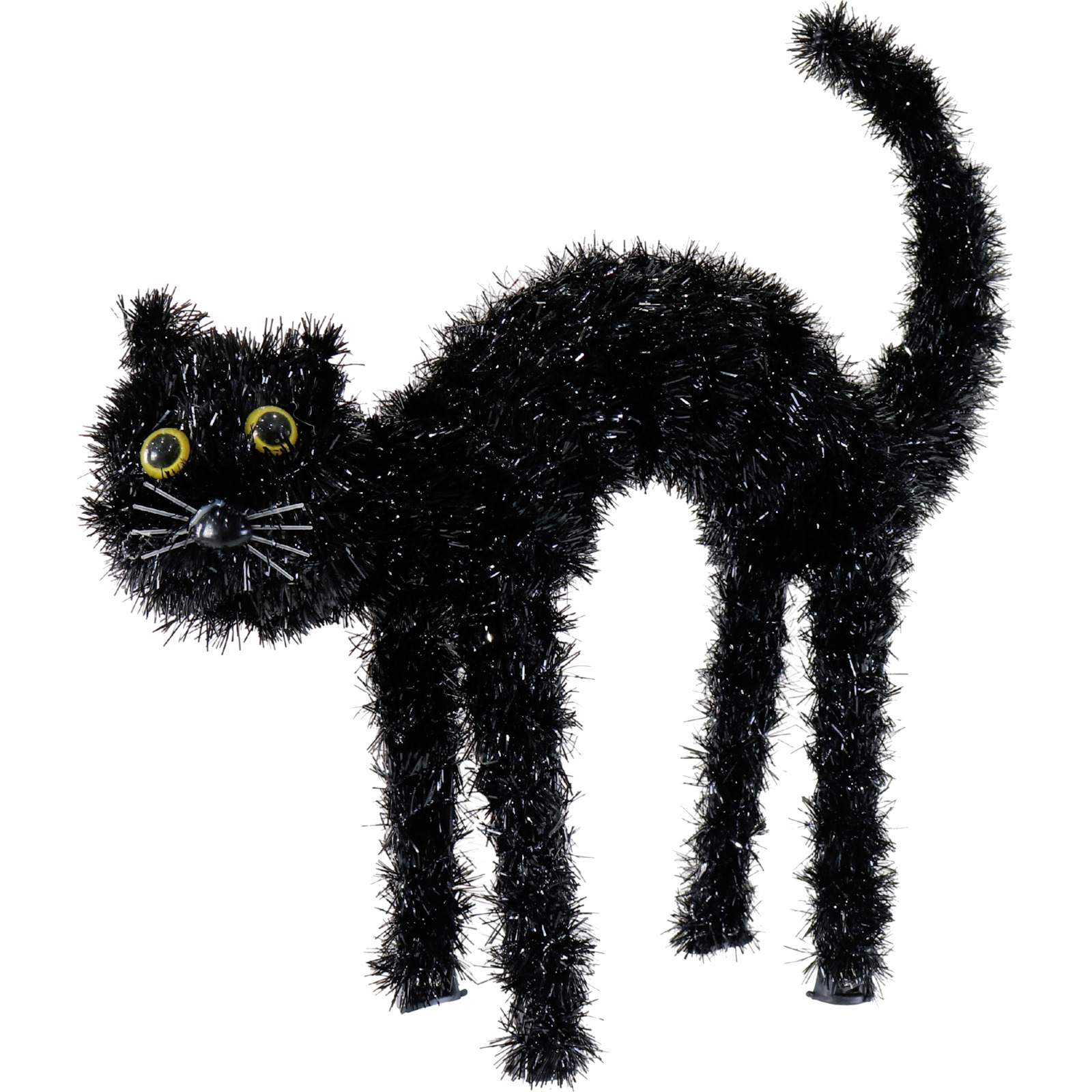Arching Black Cat Tinsel Decoration