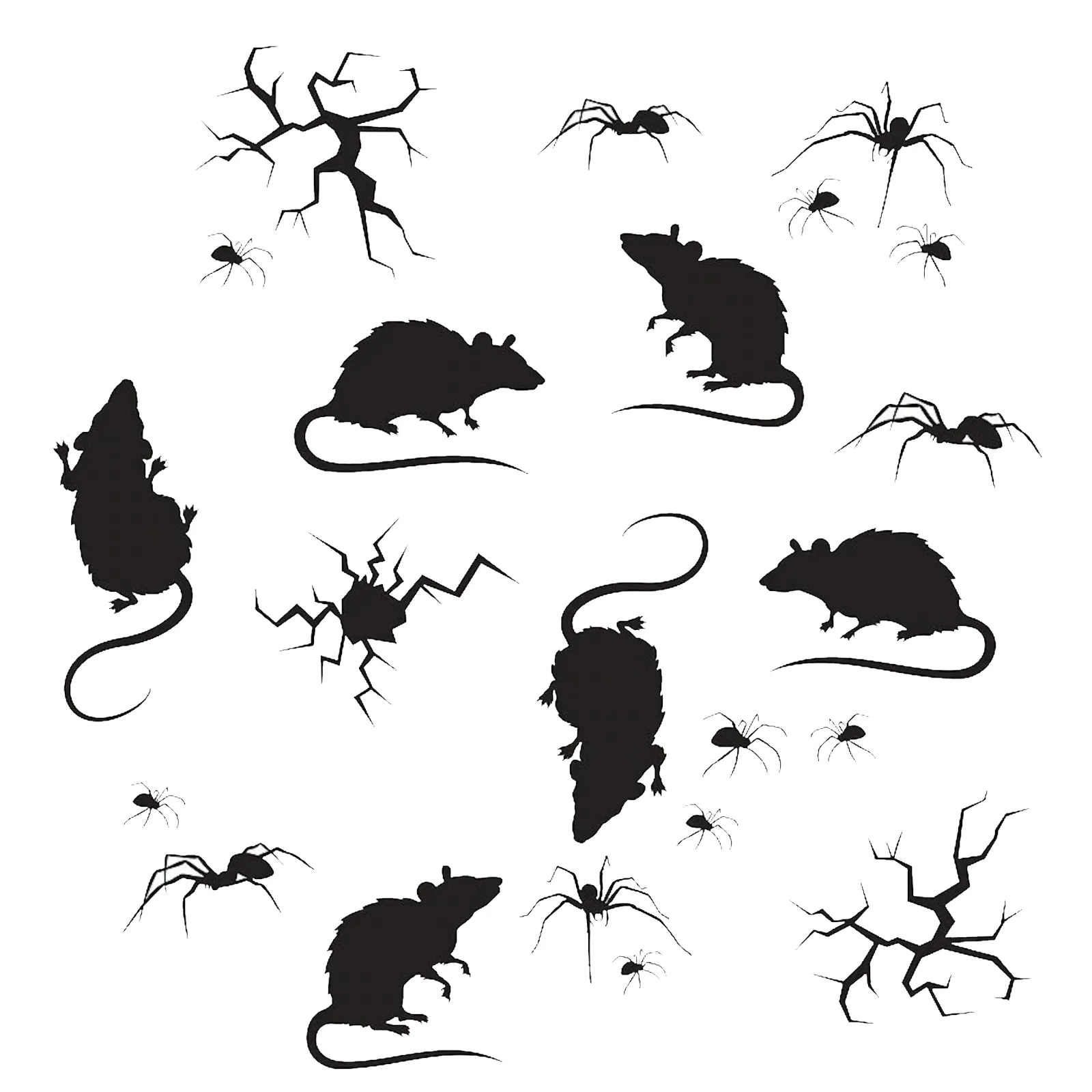 Rats, Spiders and Cracks Wall Decals (21 pcs)